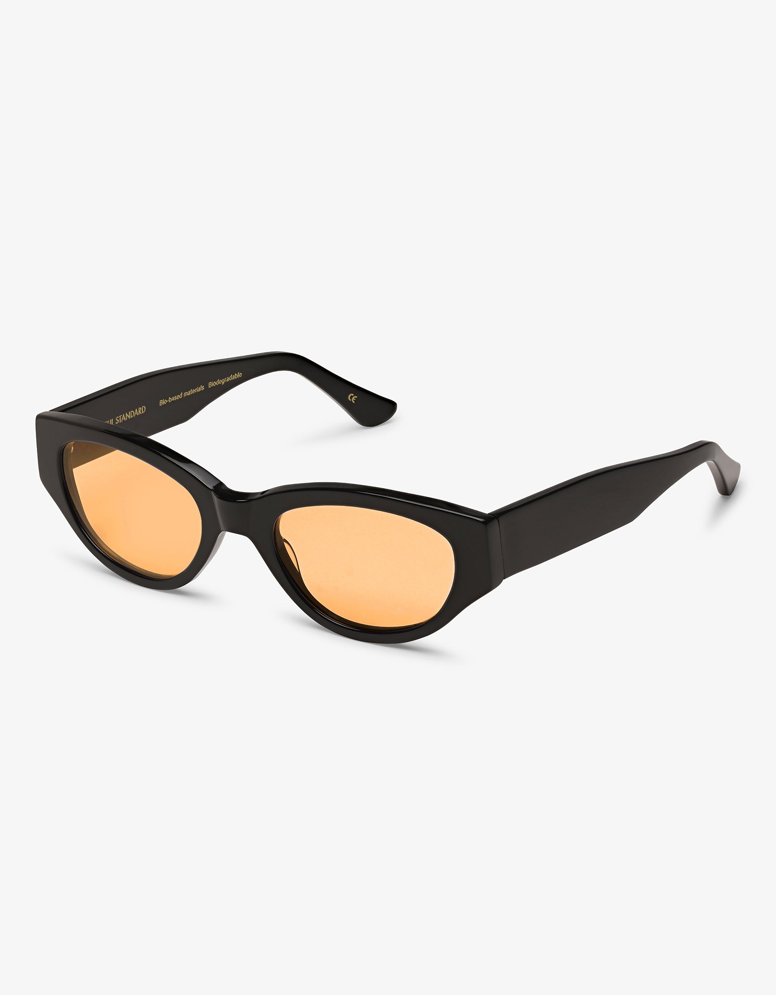Sunglass 16 - Deep Black Solid - Orange