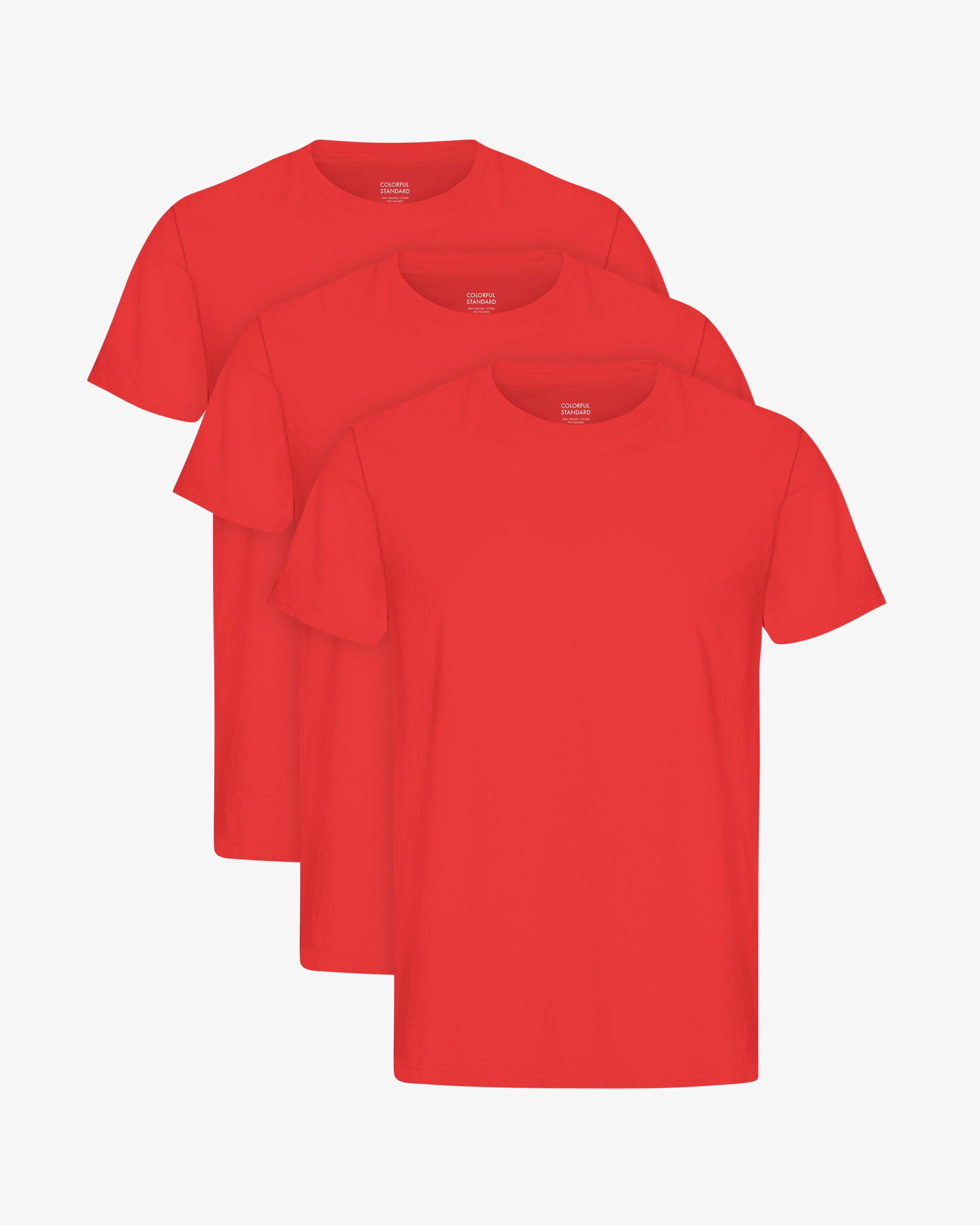 Classic Organic Tee - Red Tangerine (3-Pack)