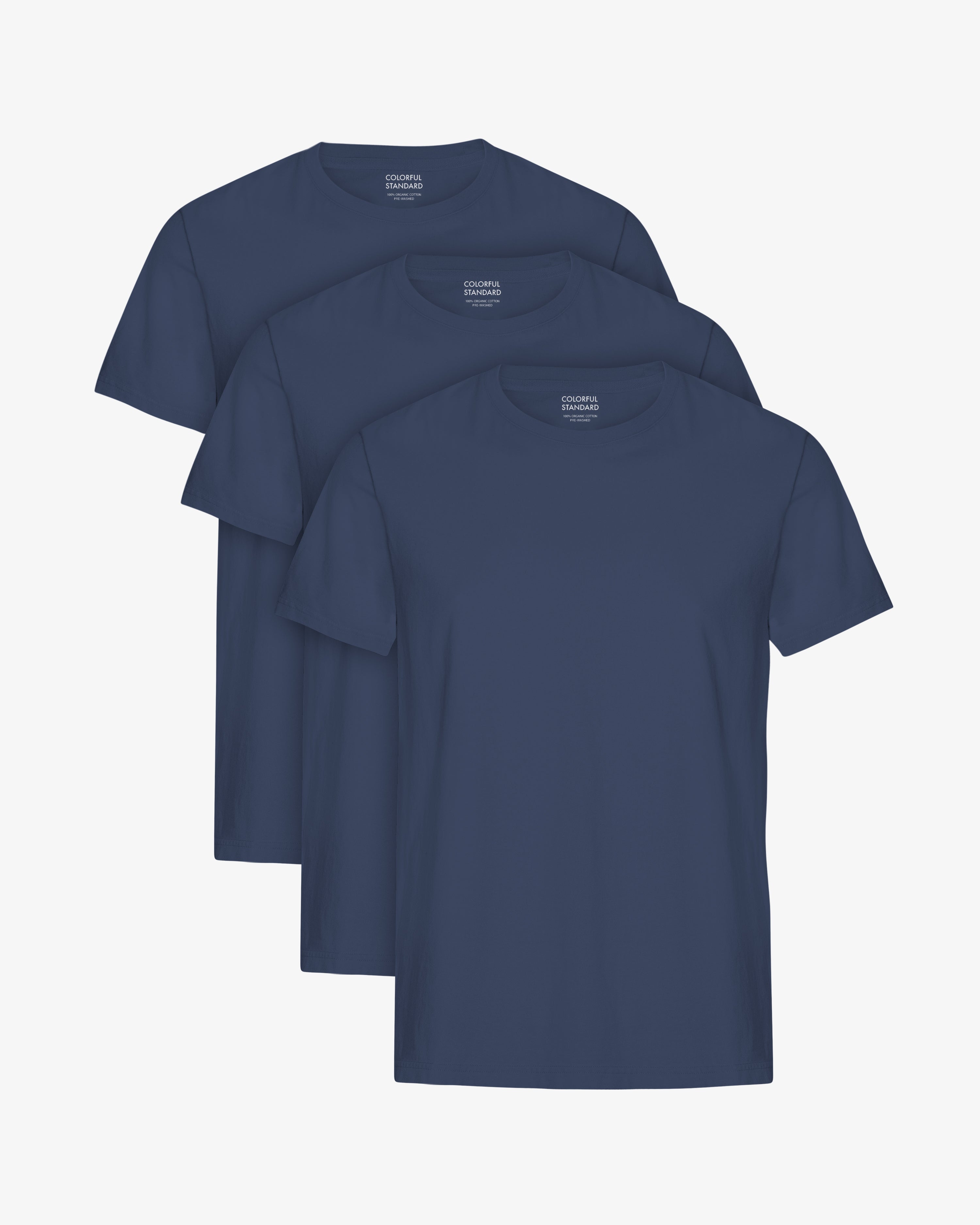 Classic Organic Tee - Petrol Blue (3-Pack)