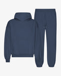 Organic Relaxed Hood Sweatsuit - Petrol Blue