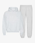 Organic Relaxed Hood Sweatsuit - Snow Melange