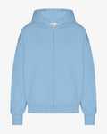 Organic Oversized Zip Hood - Seaside Blue