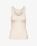 Women Organic Rib Tank Top - Ivory White
