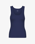 Women Organic Rib Tank Top - Marine Blue