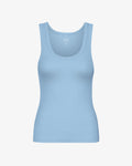 Women Organic Rib Tank Top - Seaside Blue