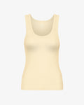 Women Organic Rib Tank Top - Soft Yellow