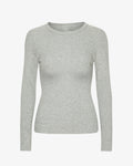 Women Organic Rib LS T-Shirt - Heather Grey