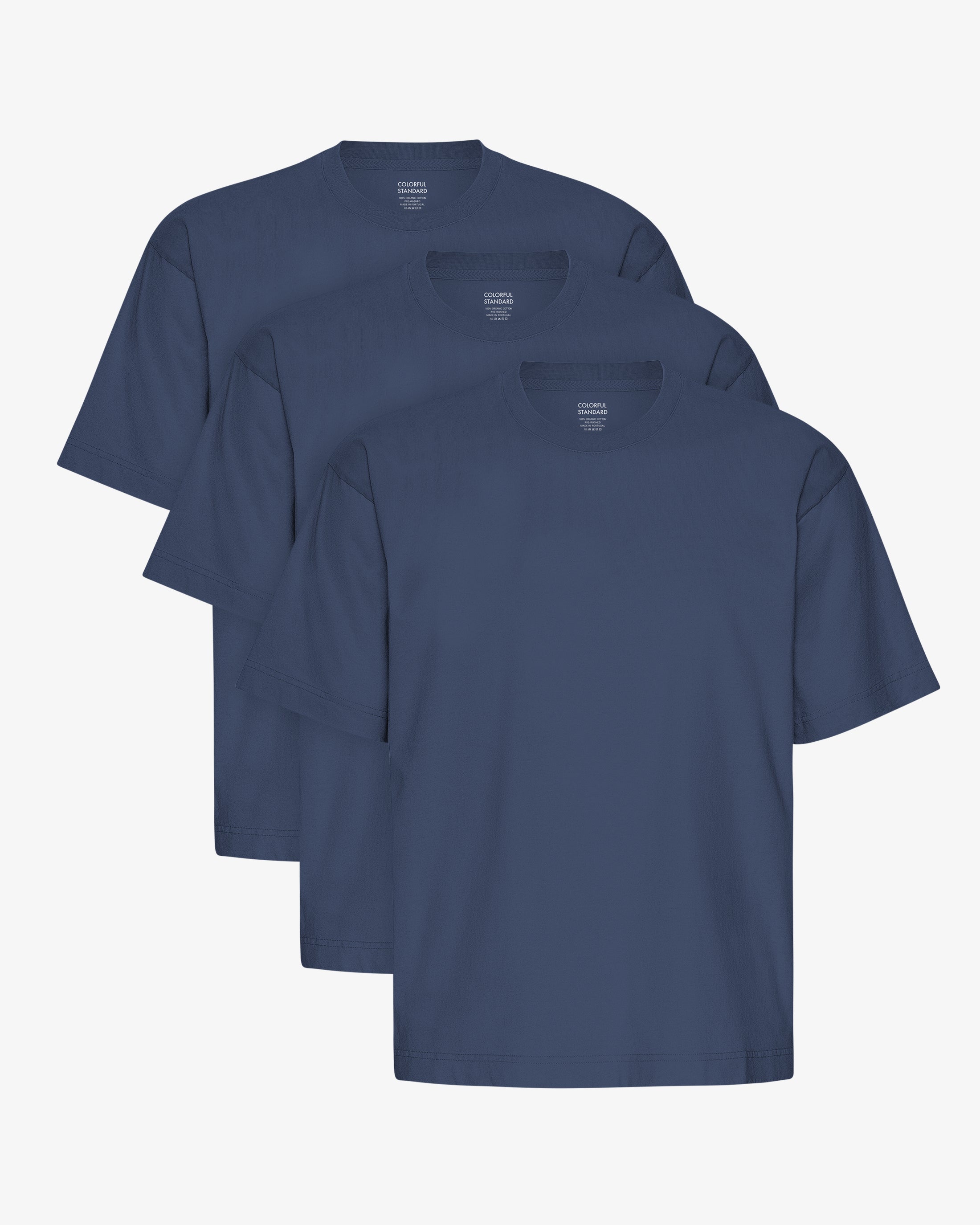 Oversized Organic T-Shirt - Petrol Blue (3-Pack)