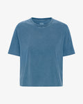 Organic Boxy Crop Tee - Faded Indigo