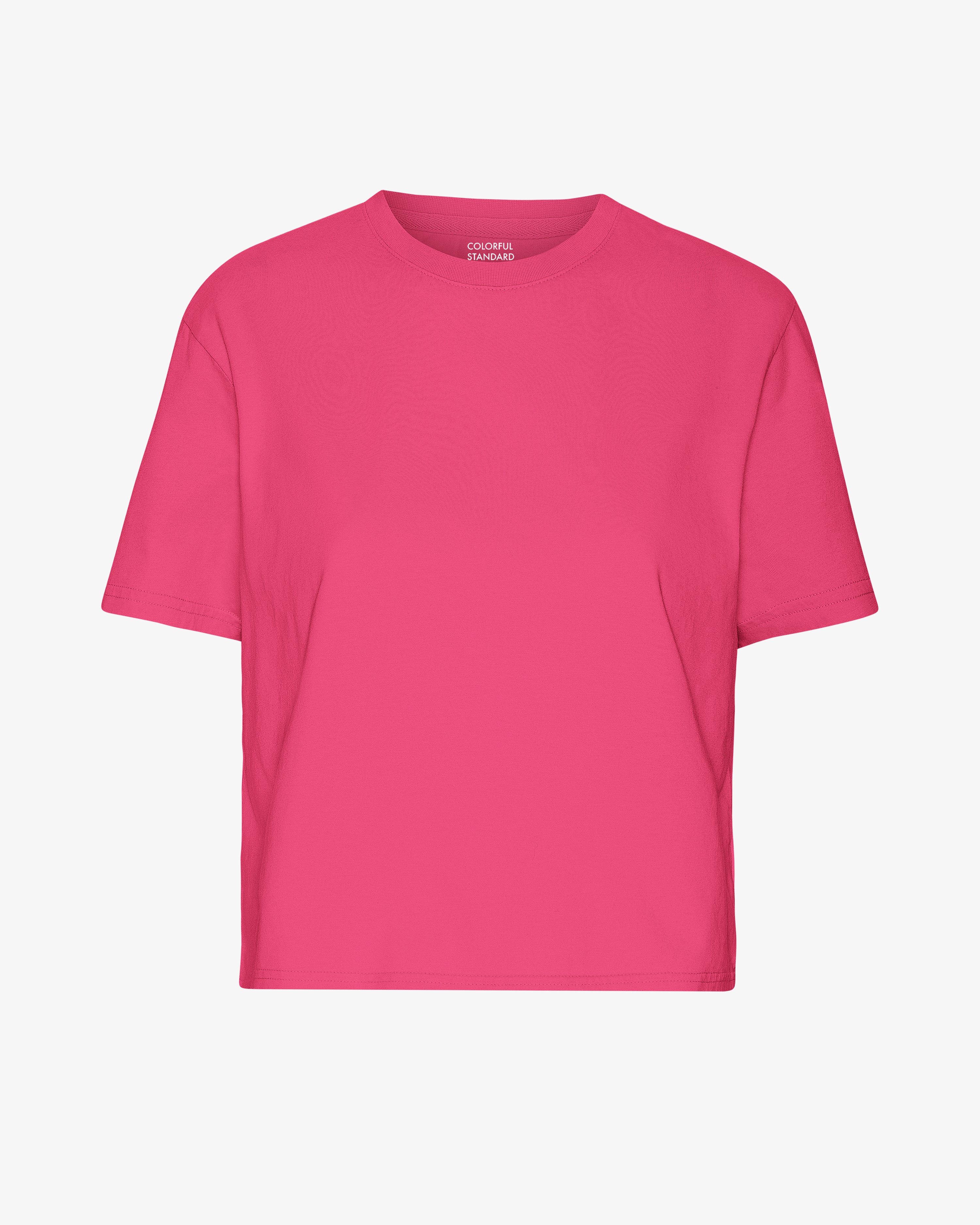 Organic Boxy Crop Tee - Bubblegum Pink