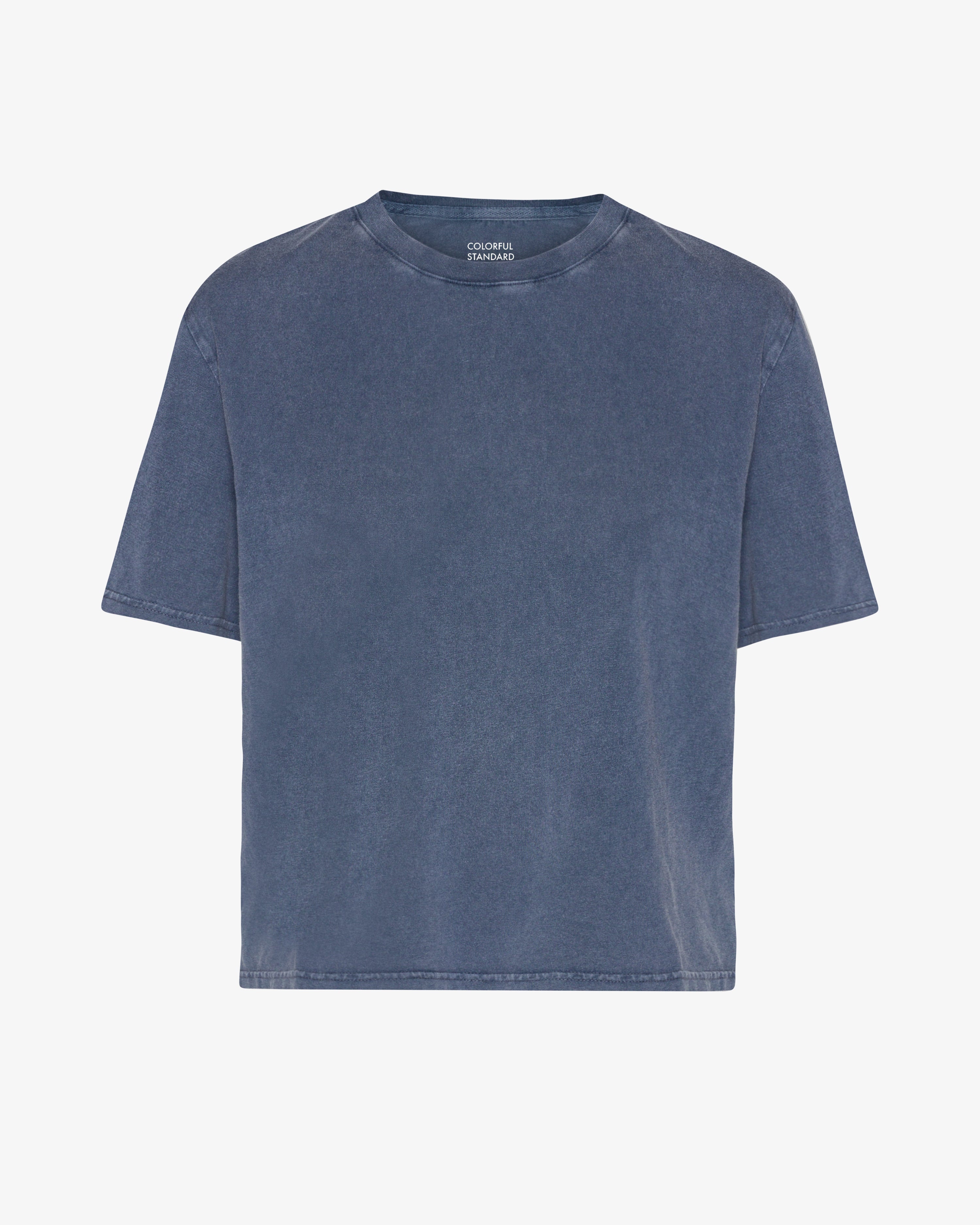 Organic Boxy Crop Tee - Neptune Blue