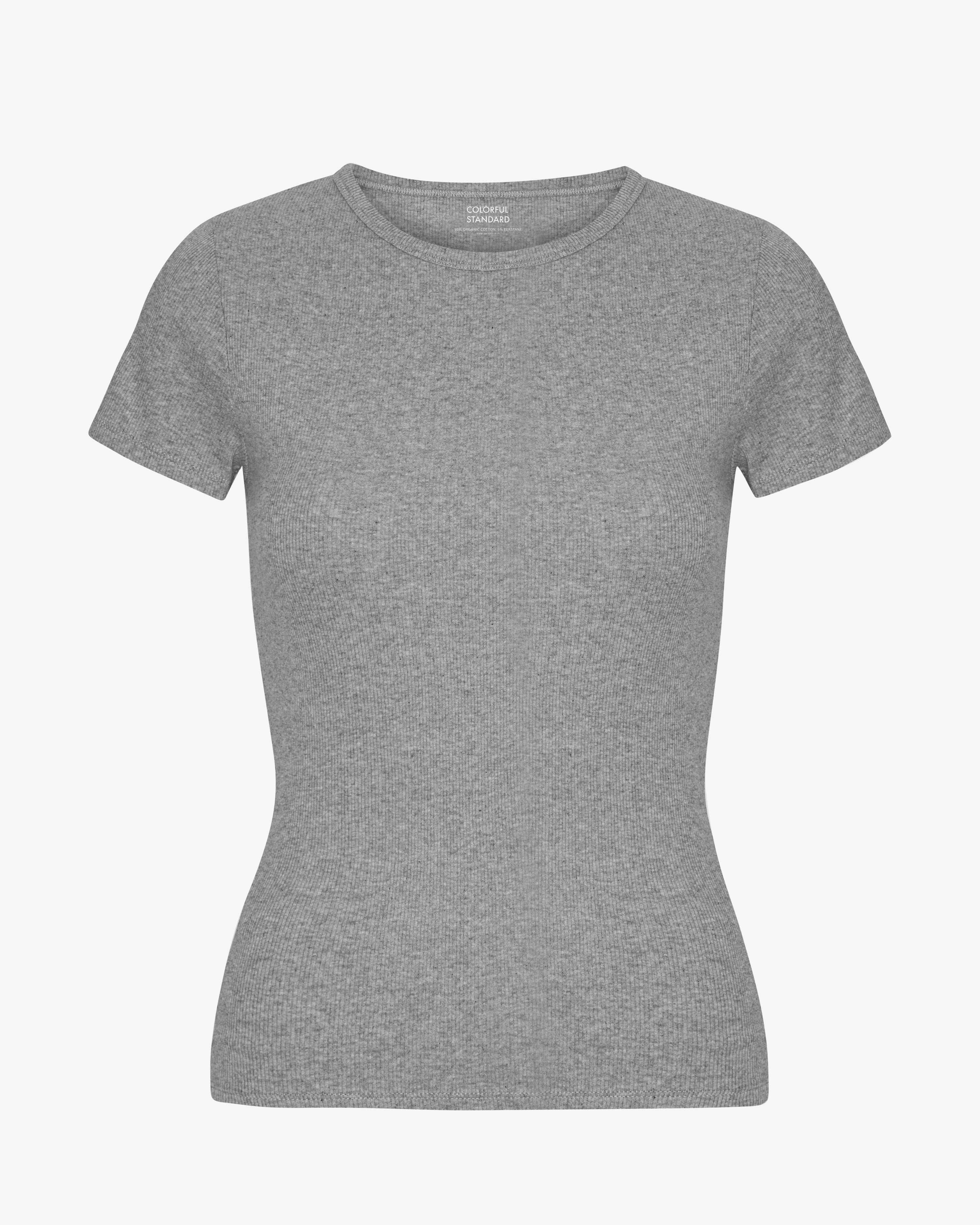 Organic Rib T-Shirt - Heather Grey
