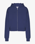 Organic Crop Zip Hood - Marine Blue