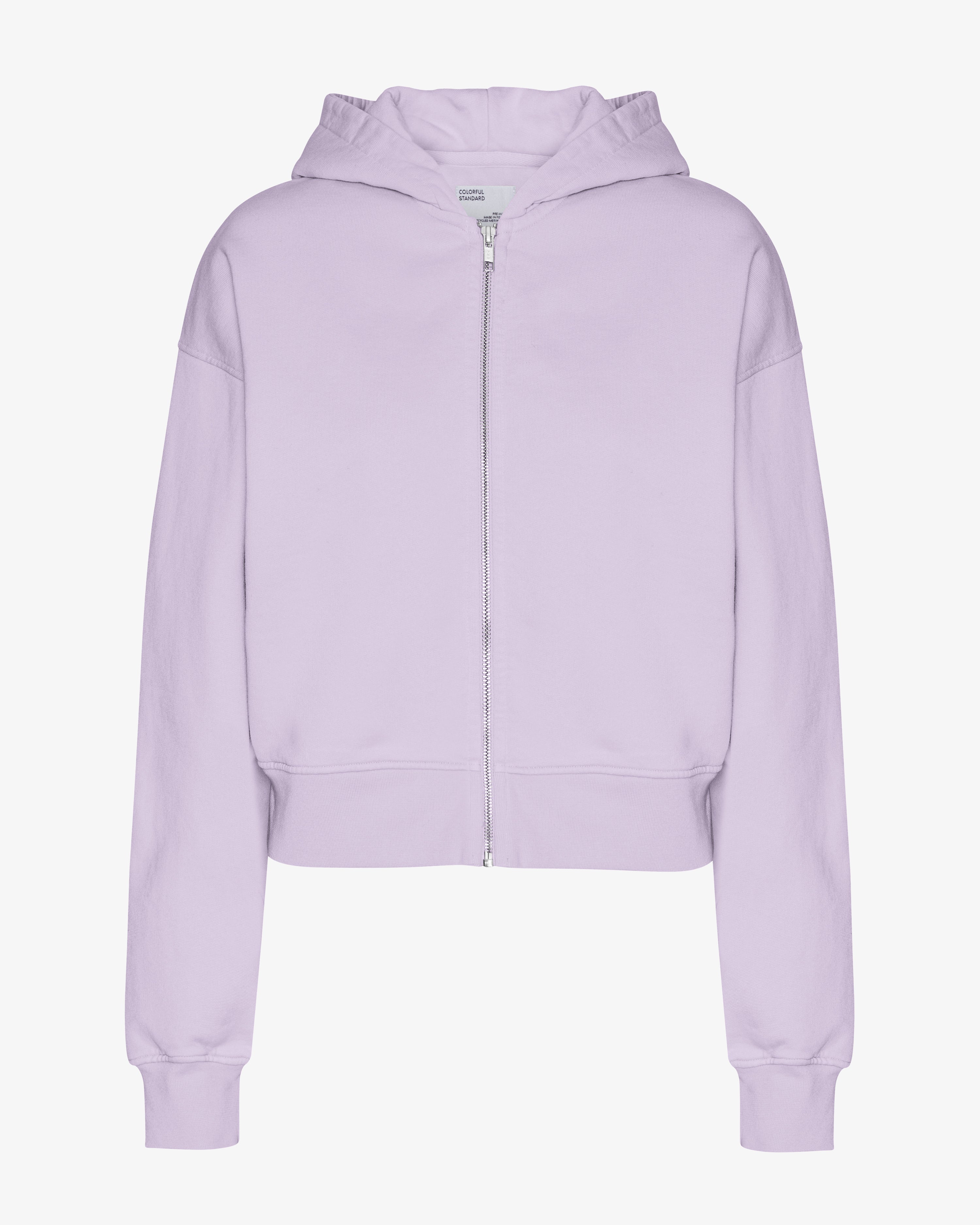 Organic Crop Zip Hood - Soft Lavender