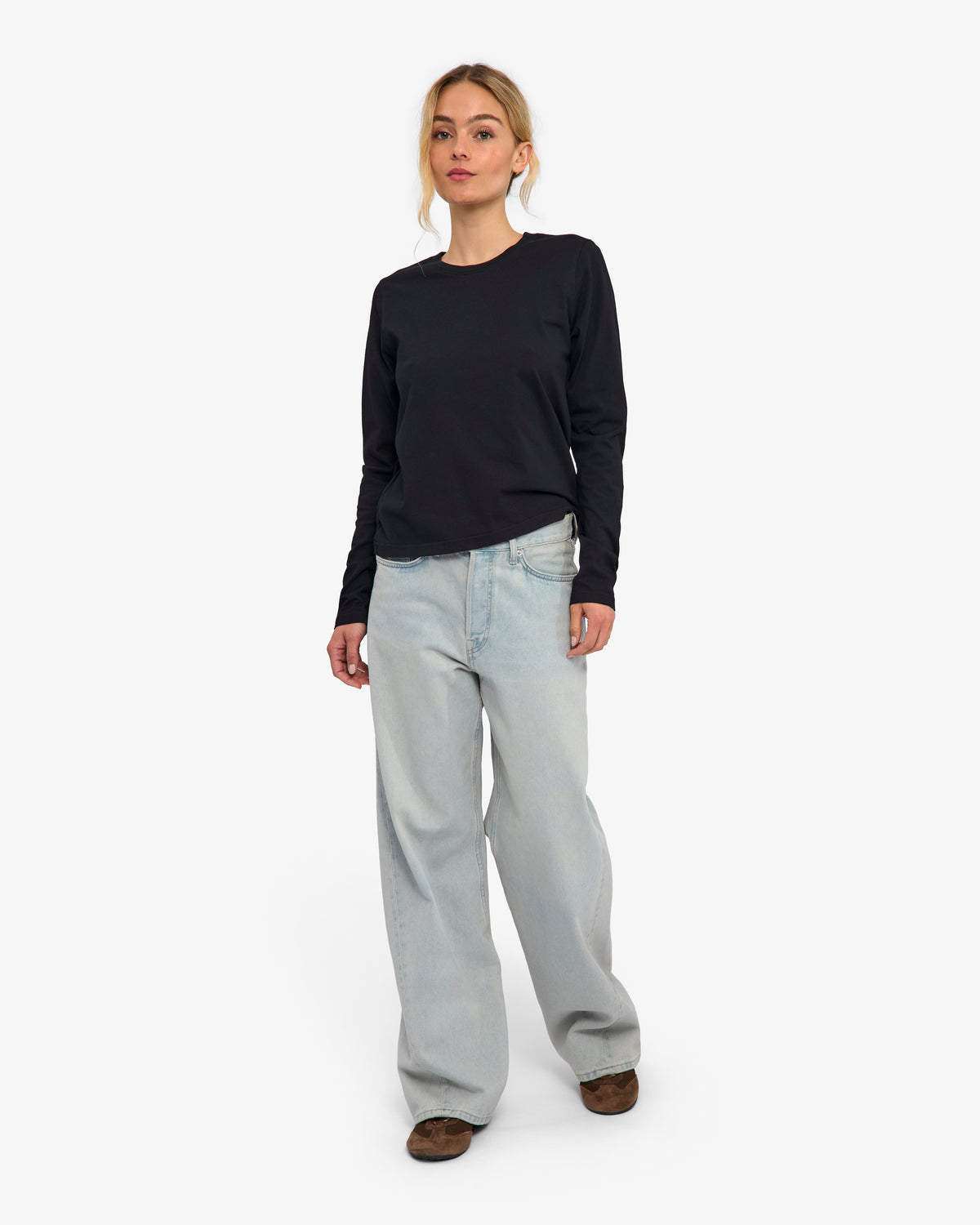 Women Organic LS T-Shirt - Deep Black