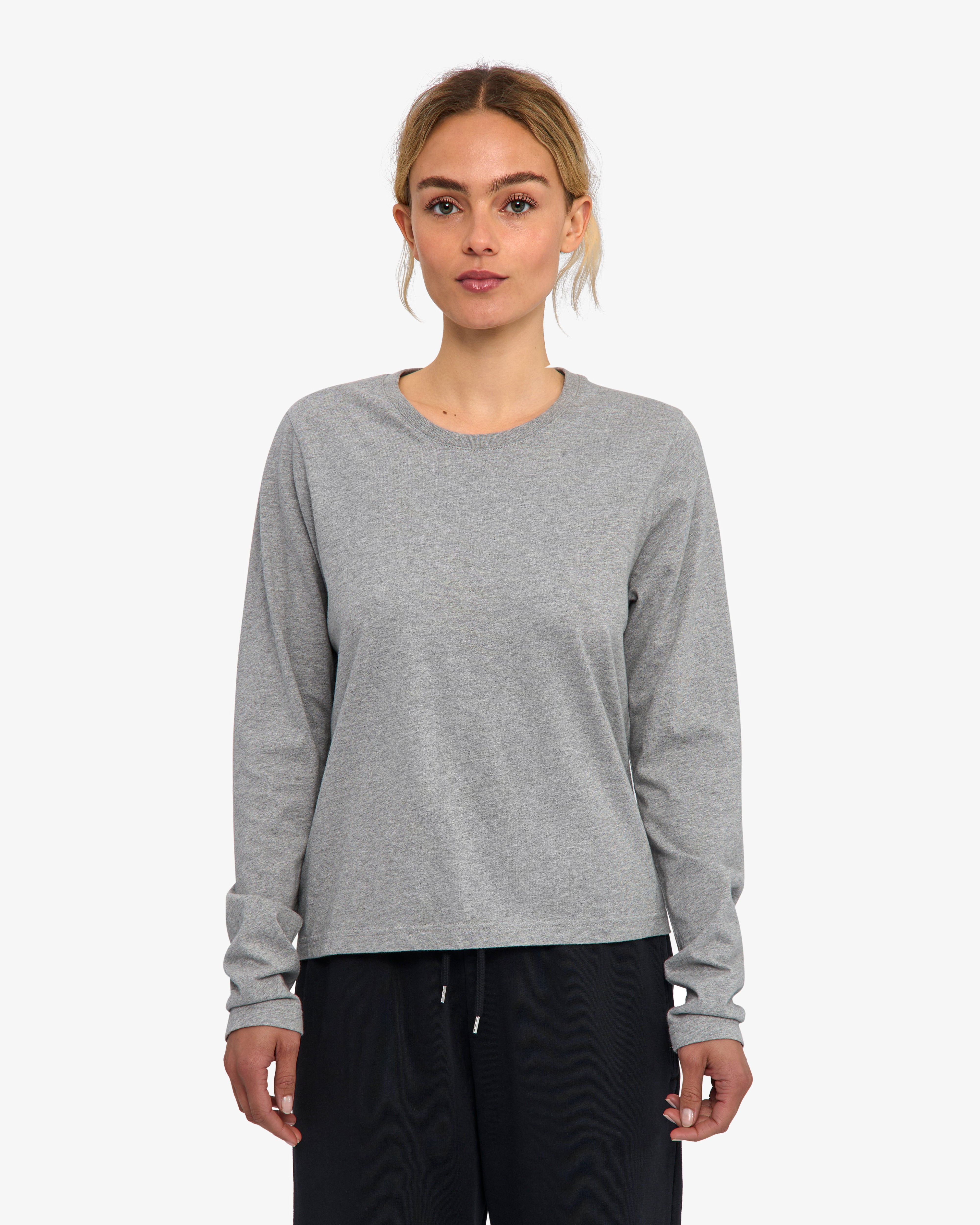 Women Organic LS T-Shirt - Heather Grey