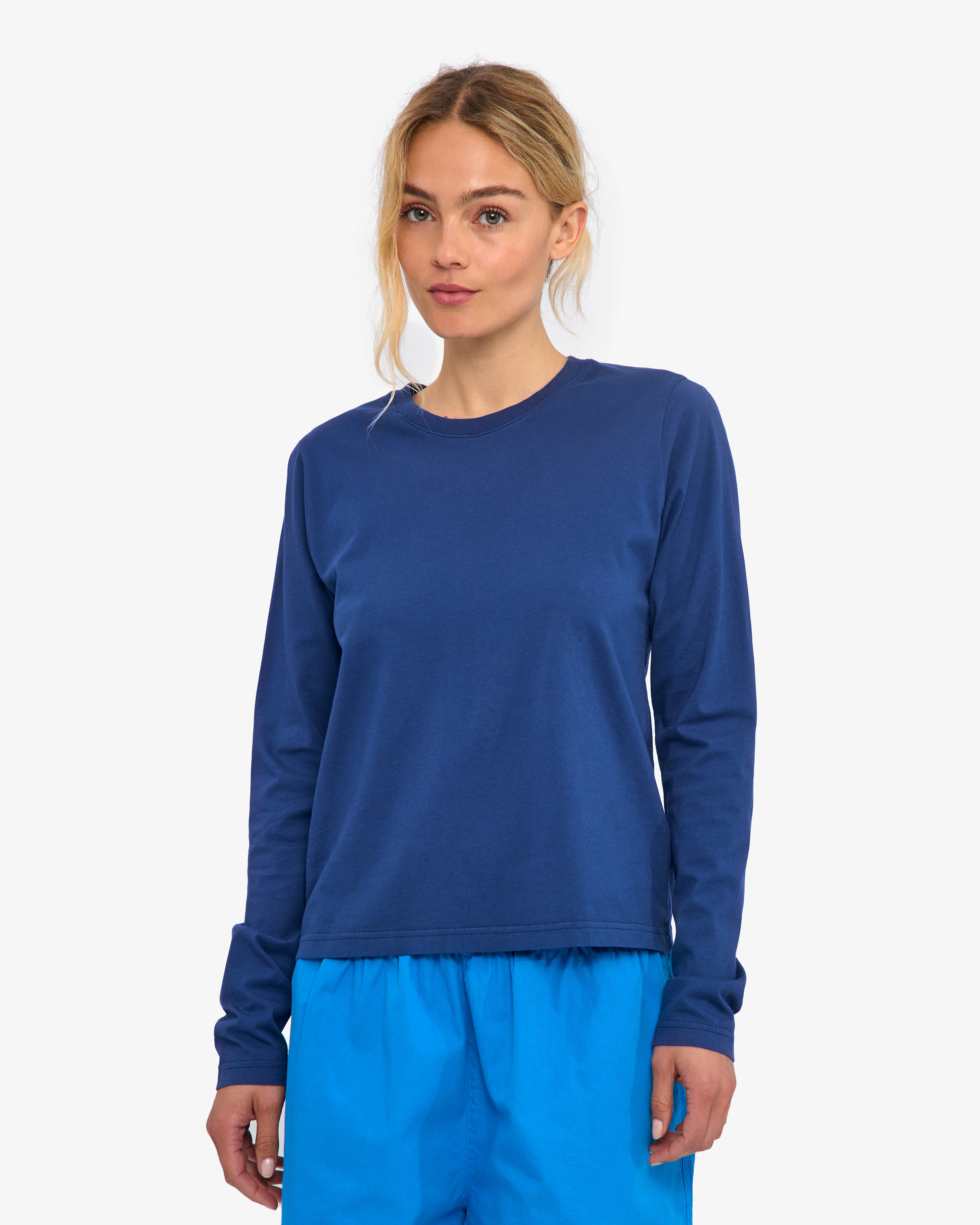 Women Organic LS T-Shirt - Marine Blue
