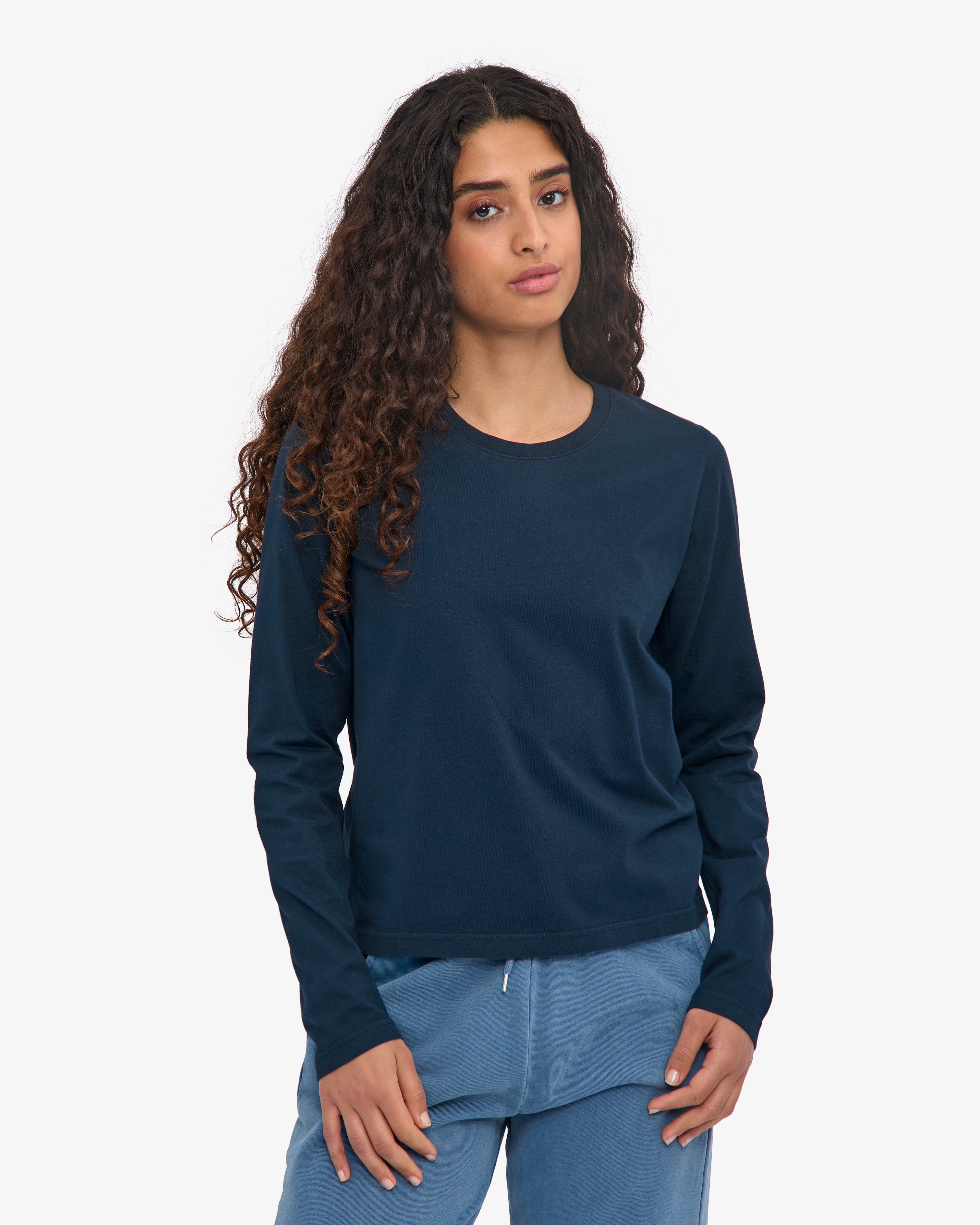 Women Organic LS T-Shirt - Navy Blue