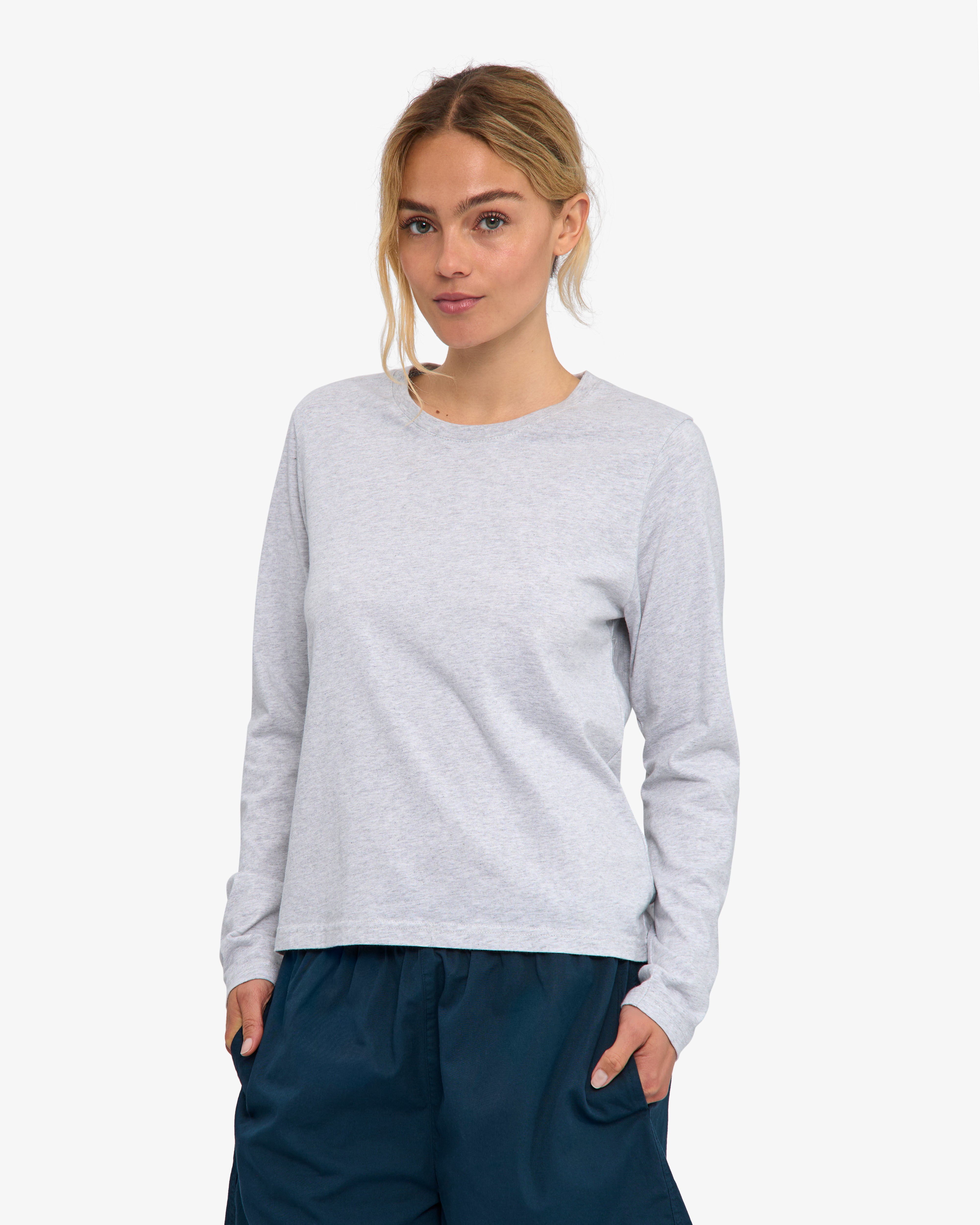Women Organic LS T-Shirt - Snow Melange