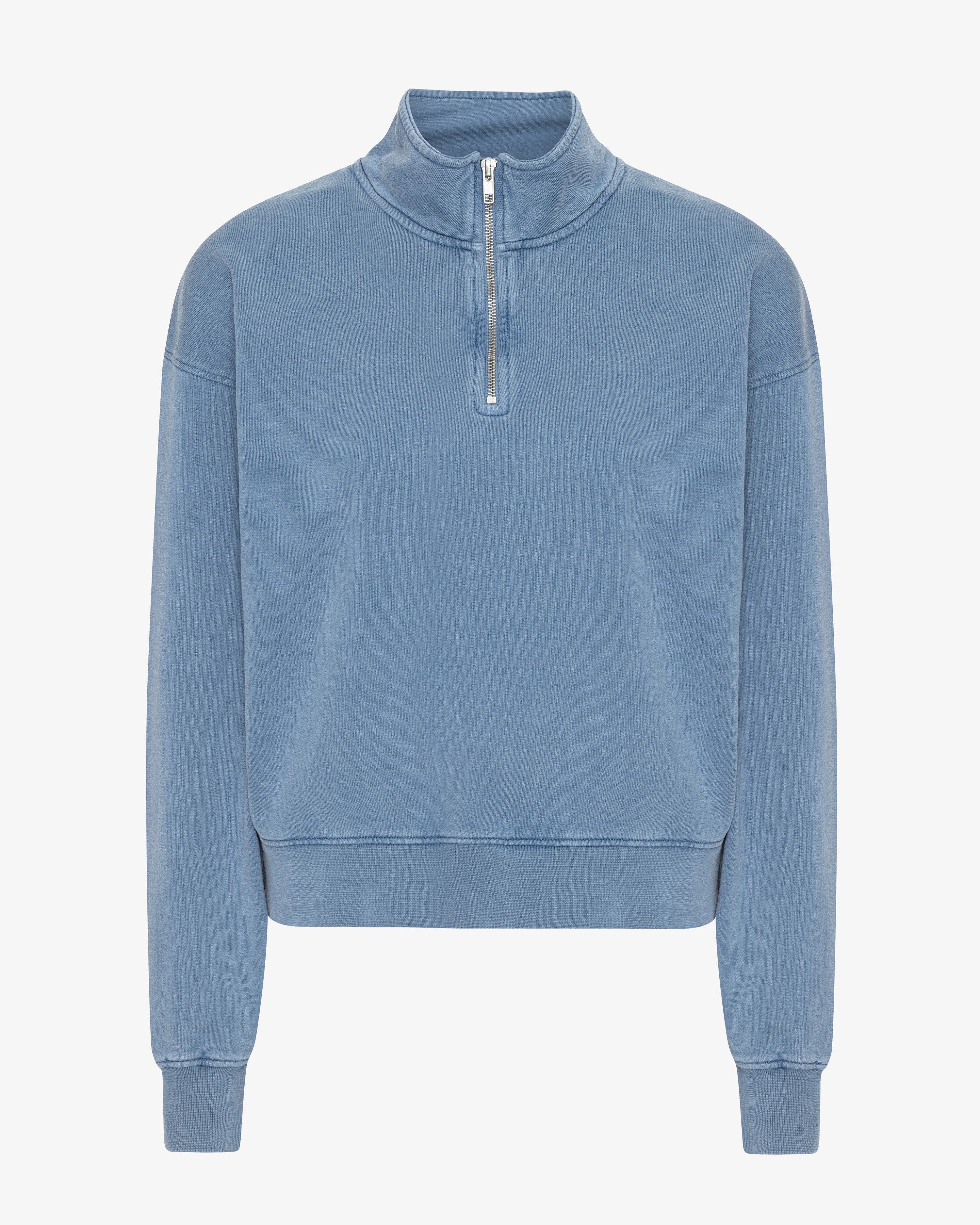 Women Organic Quarter Zip - Faded Indigo