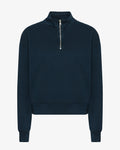Women Organic Quarter Zip - Navy Blue
