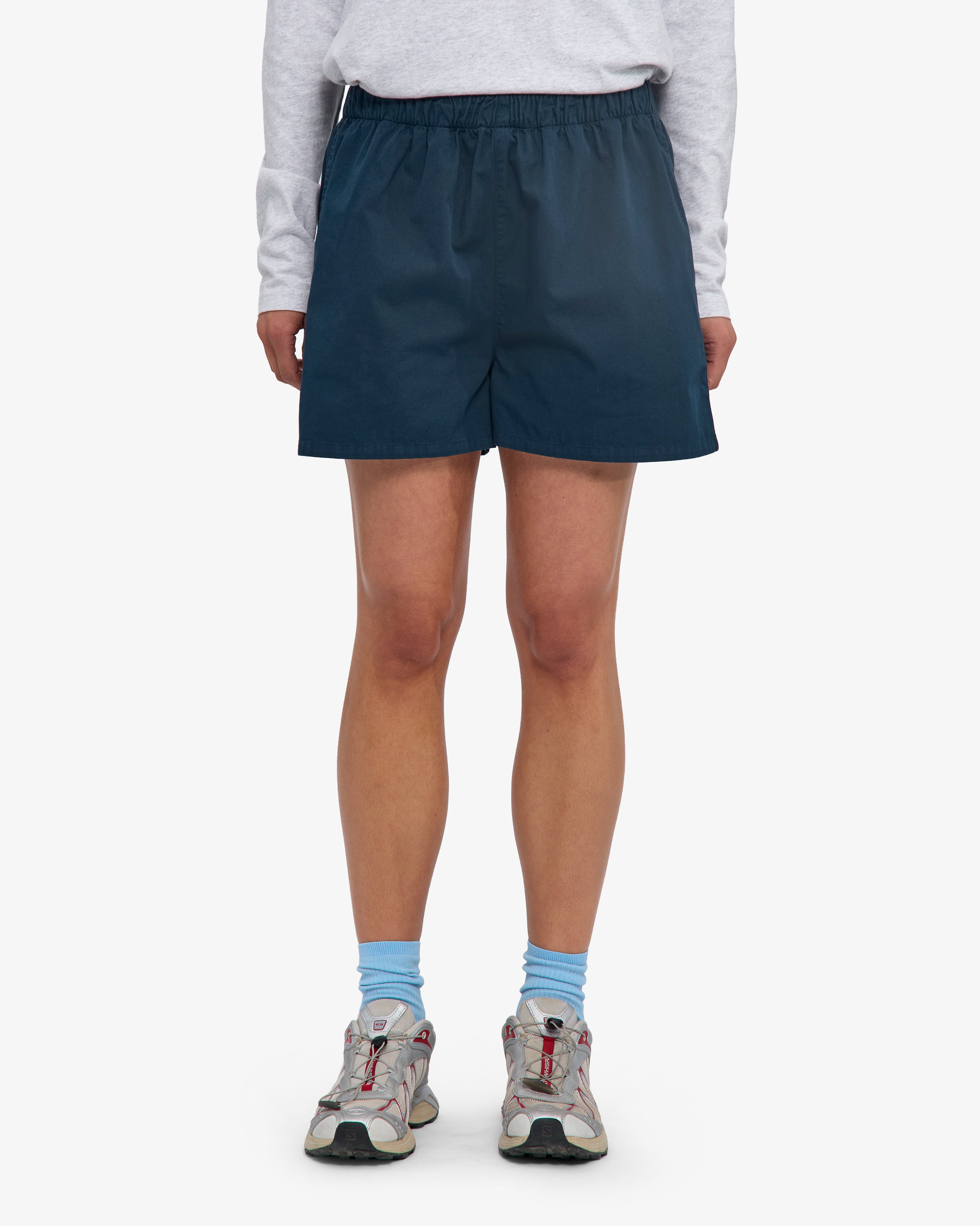 Women Organic Twill Shorts - Petrol Blue