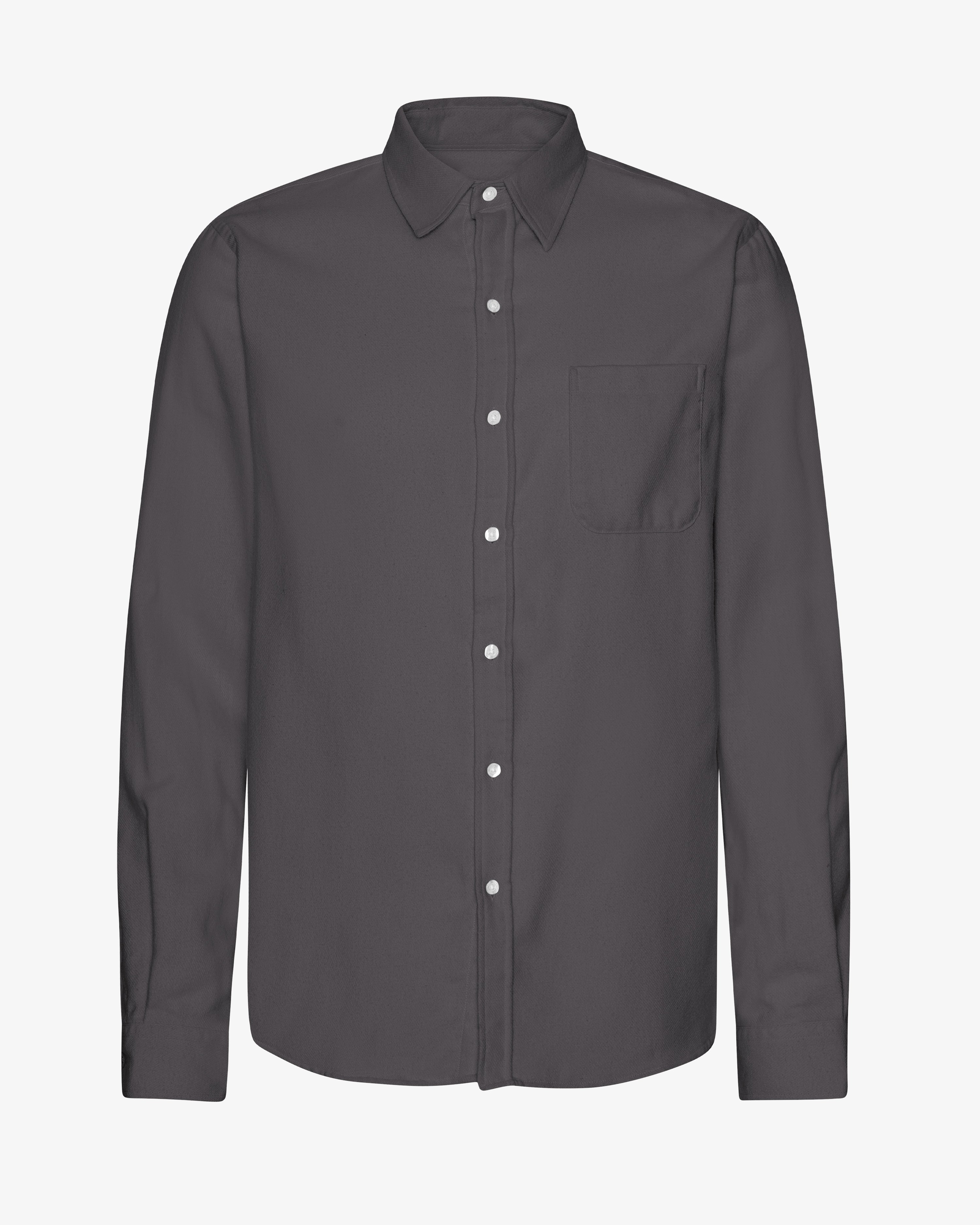 Organic Flannel Shirt - Lava Grey