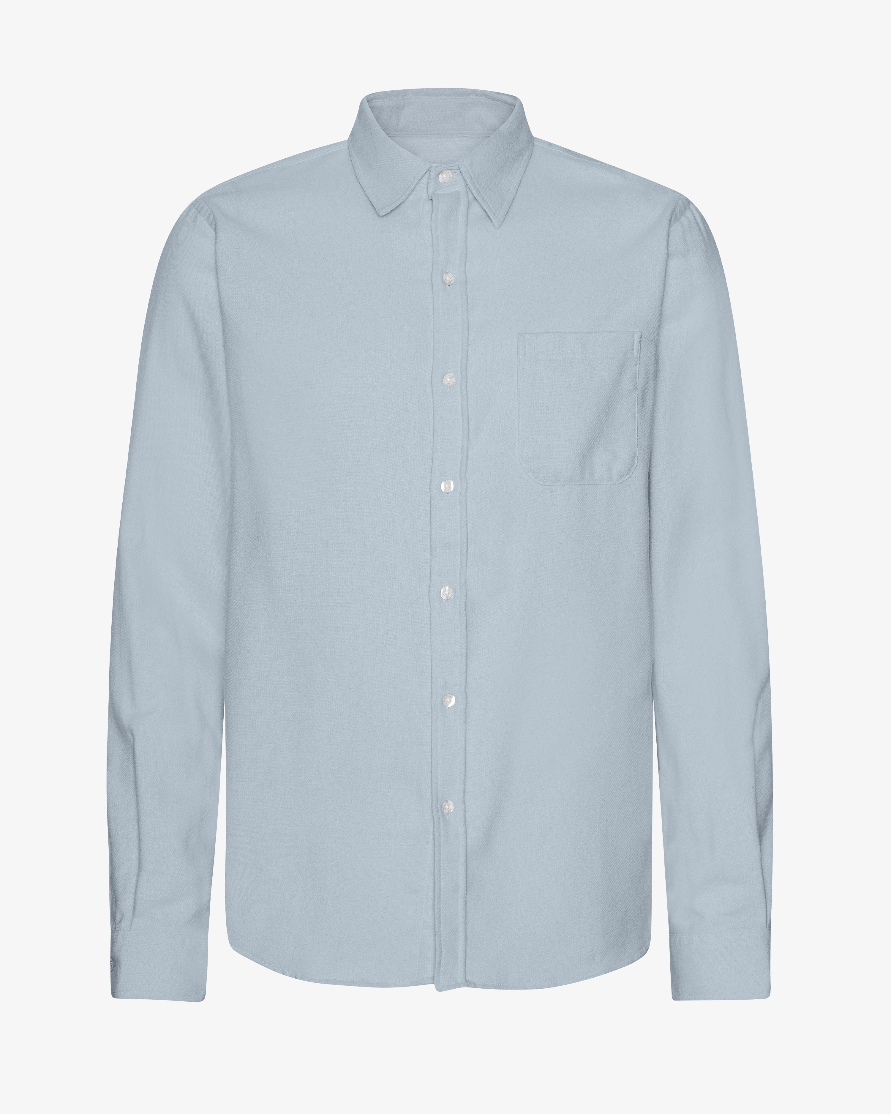 Organic Flannel Shirt - Steel Blue