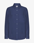 Linen Oversized Shirt - Petrol Blue