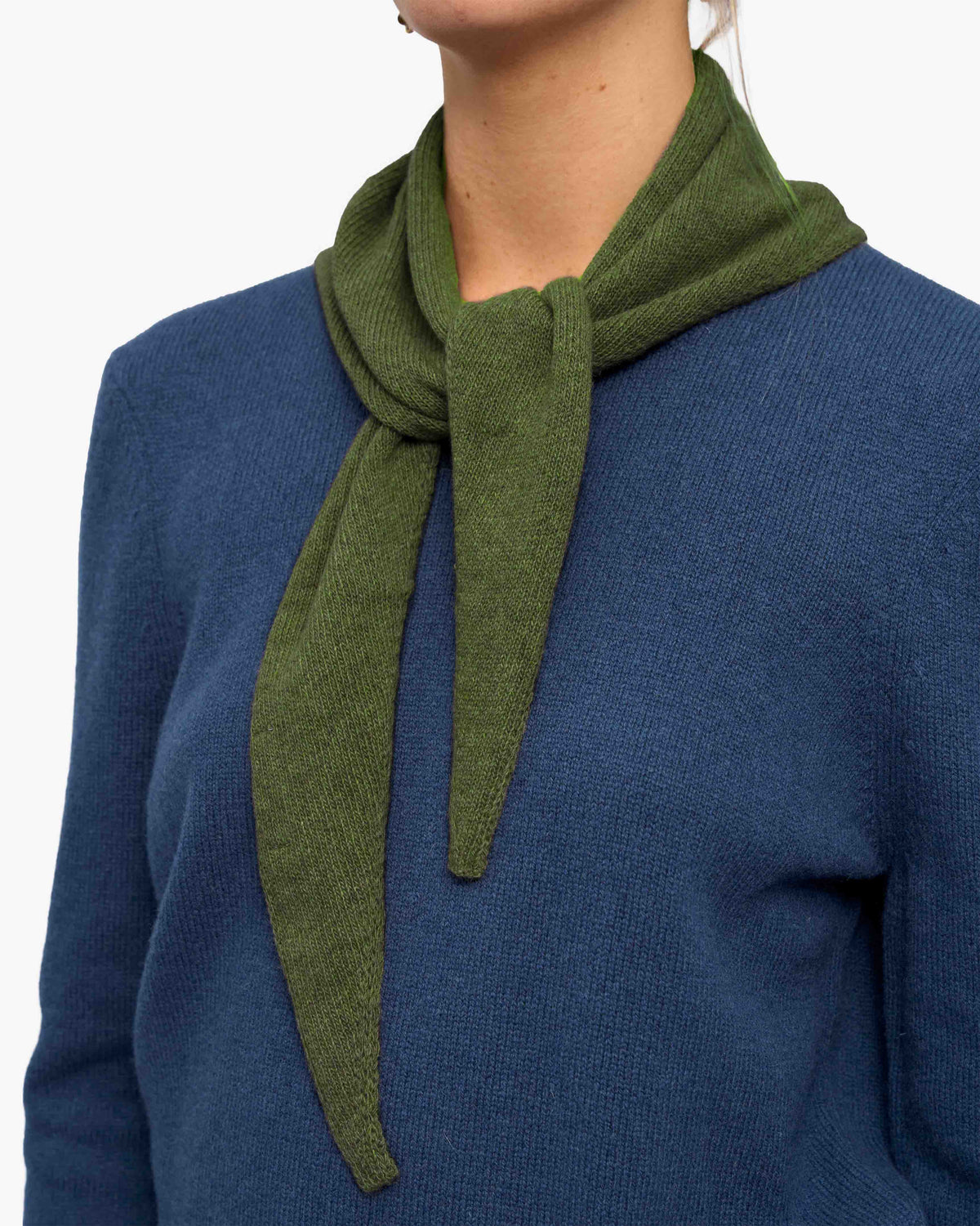 Cashmere Triangle Scarf - Basil Green