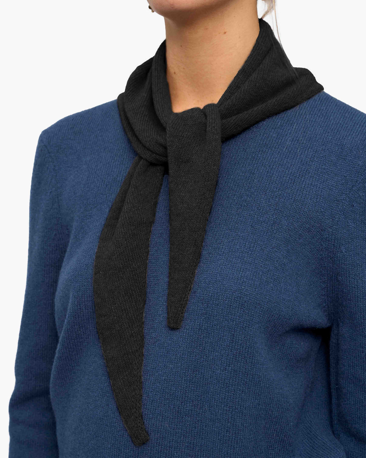 Cashmere Triangle Scarf - Deep Black