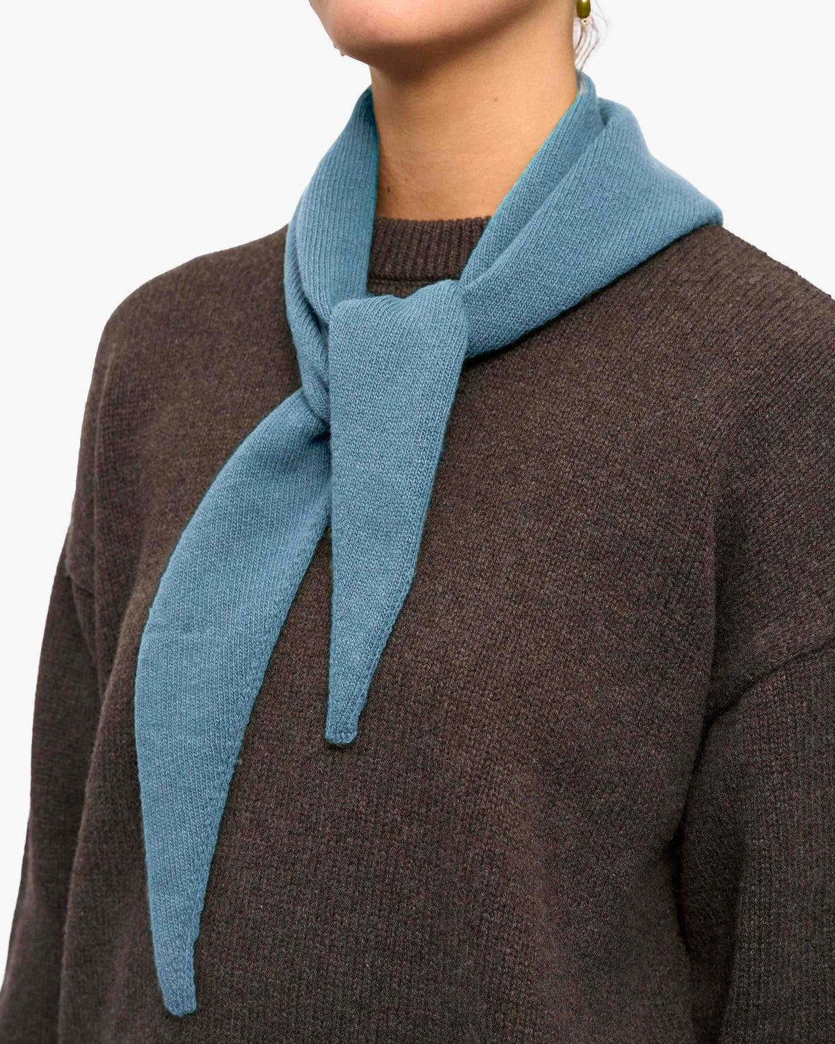 Merino Wool Triangle Scarf - Seaside Blue