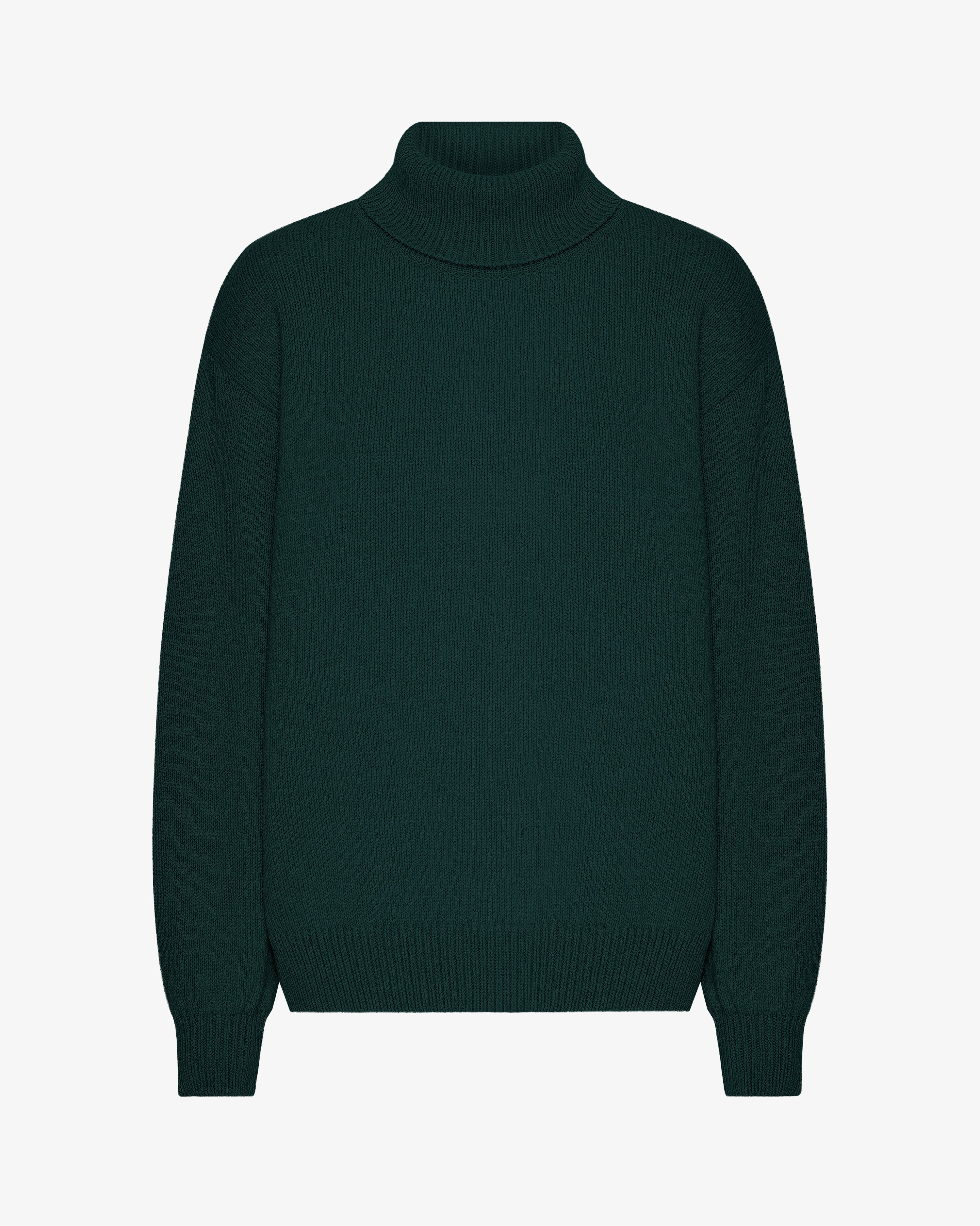 Merino Wool Turtleneck - Emerald Green