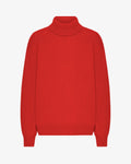 Merino Wool Turtleneck - Red Tangerine