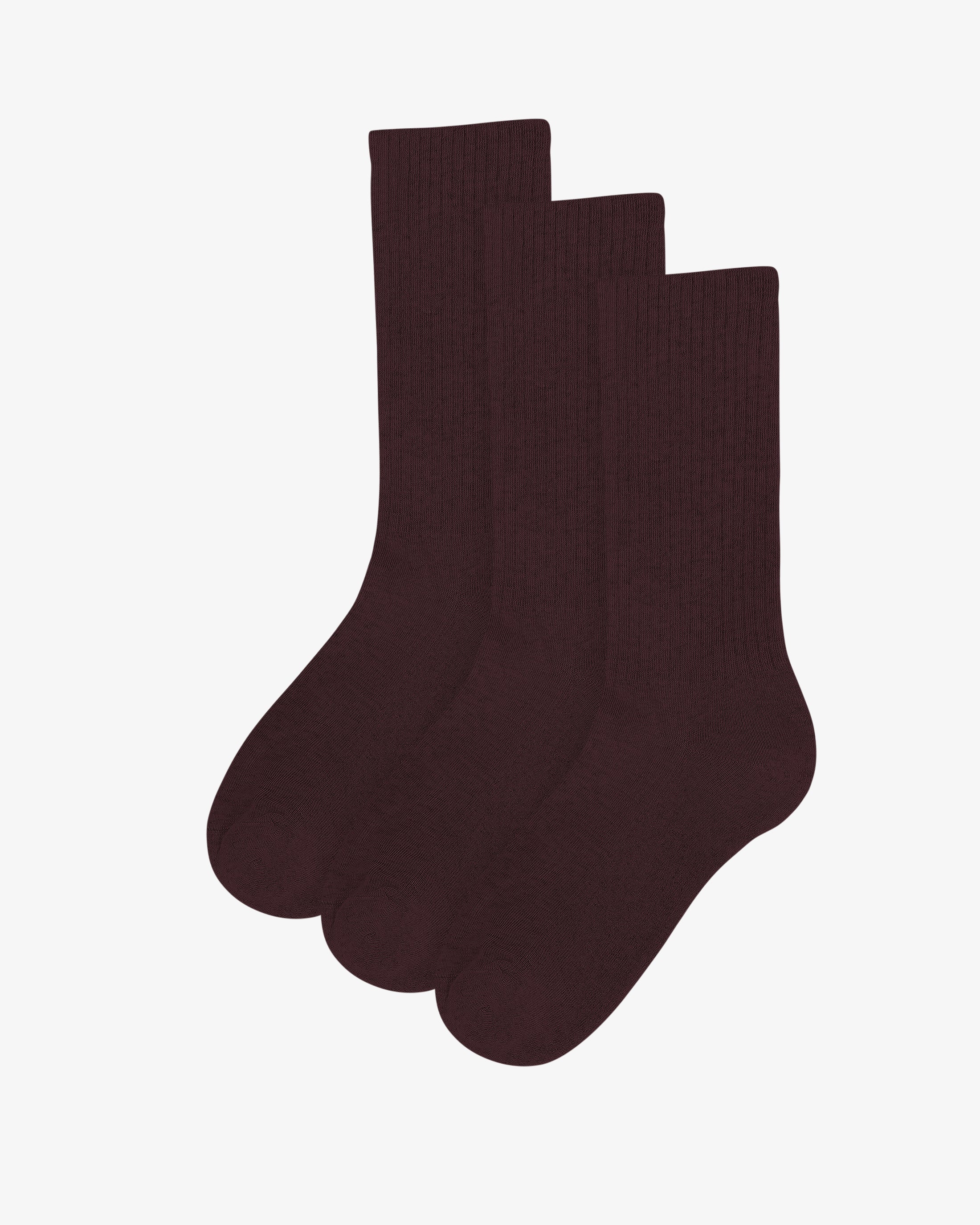 Organic Active Sock - Oxblood Red (3-Pack)