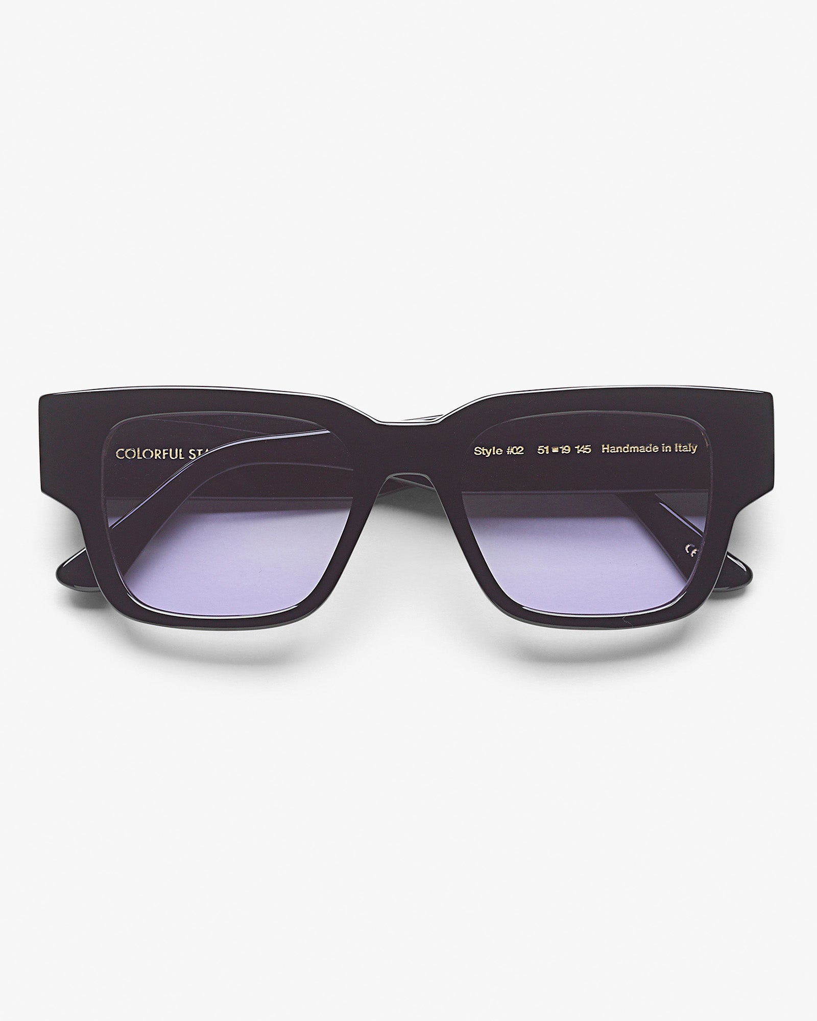 Sunglass 02 - Deep Black Solid - Lavender