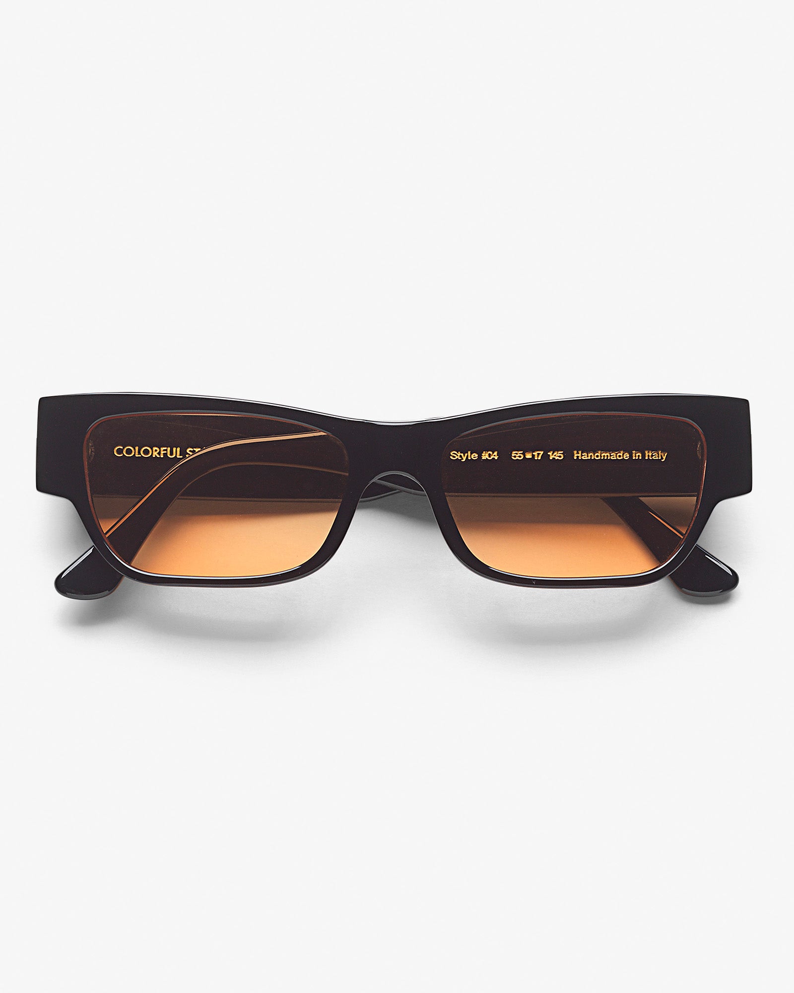 Sunglass 04 - Deep Black Solid - Orange