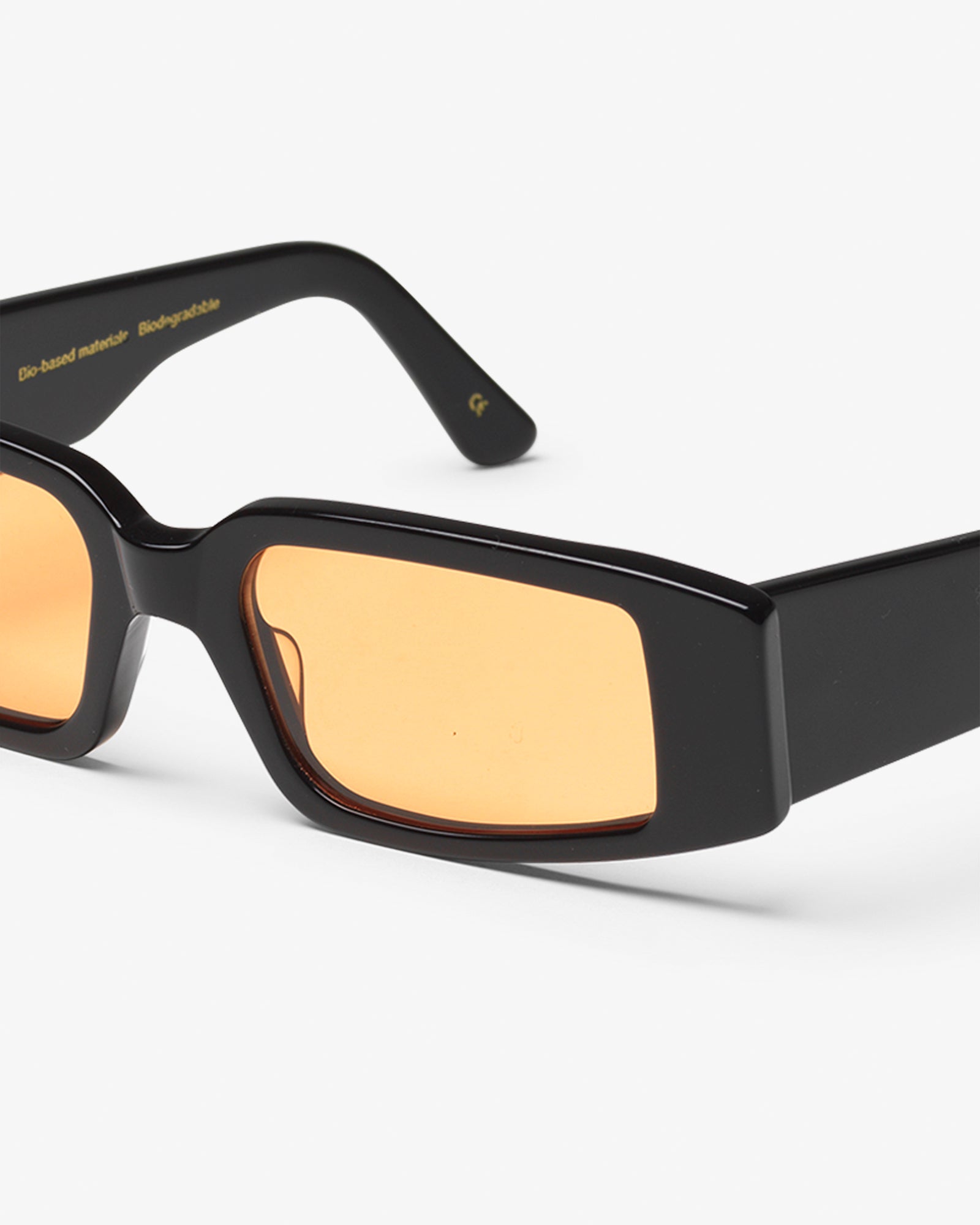 Sunglass 05 - Deep Black Solid - Orange