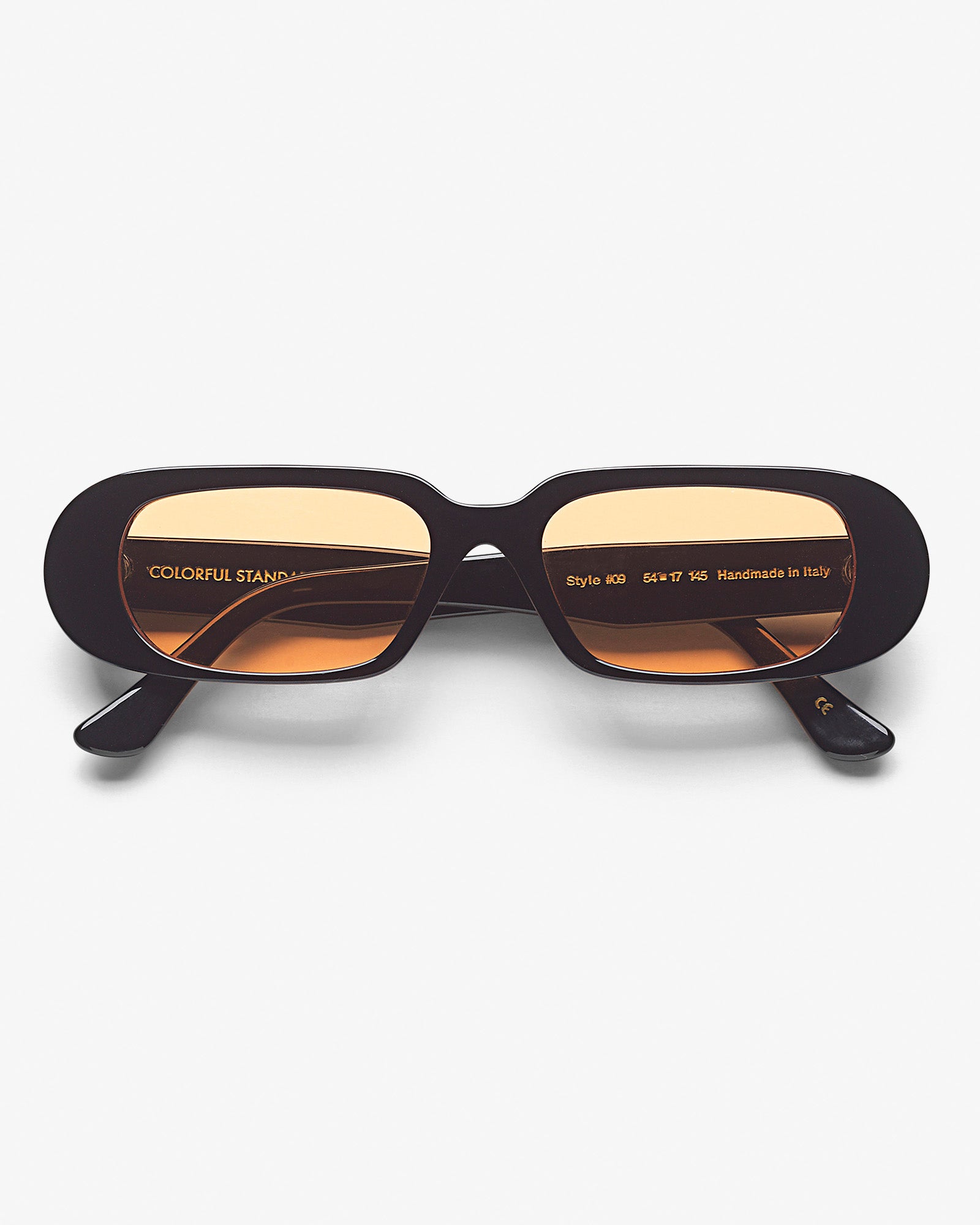 Sunglass 09 - Deep Black Solid - Orange