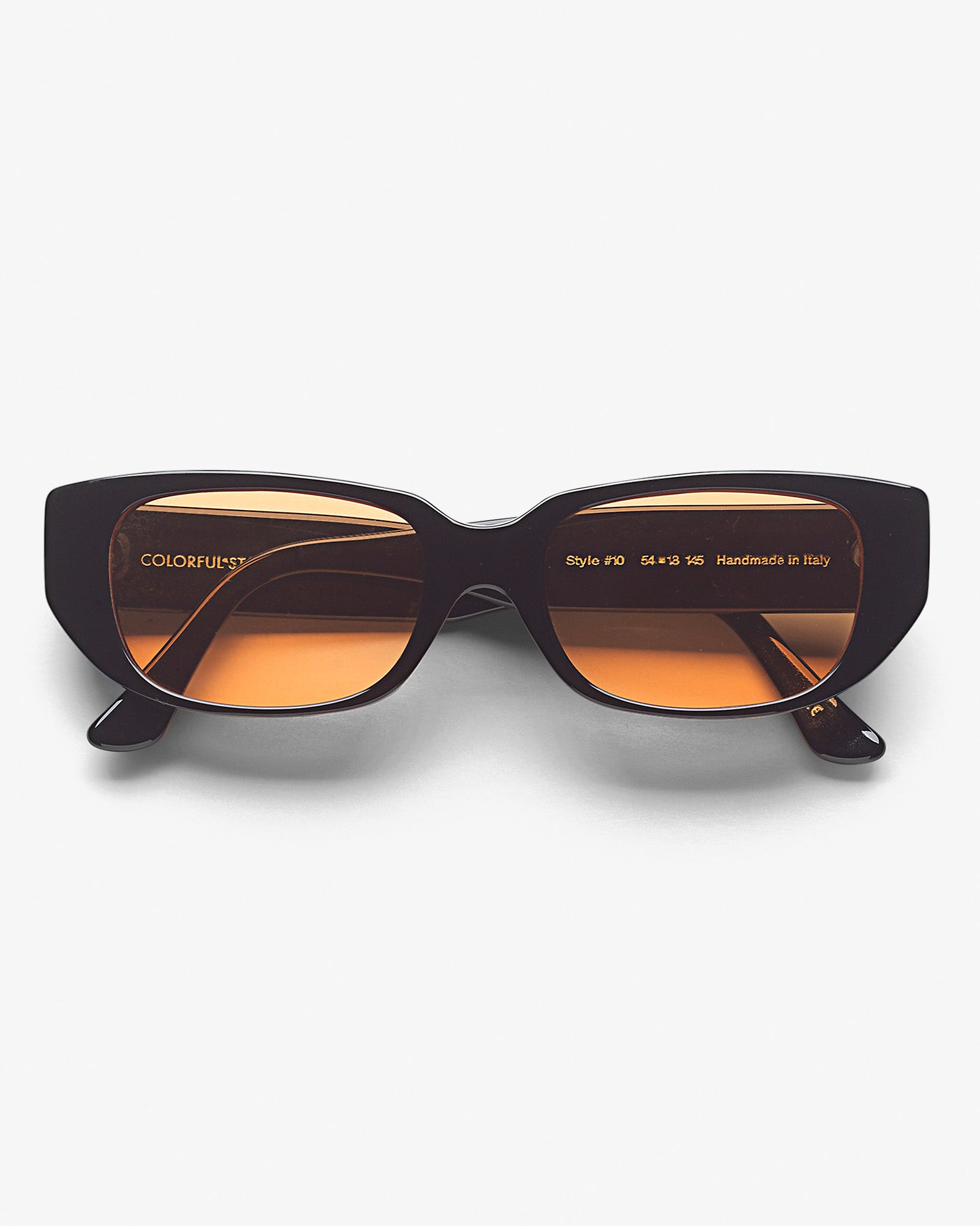 Sunglass 10 - Deep Black Solid - Orange