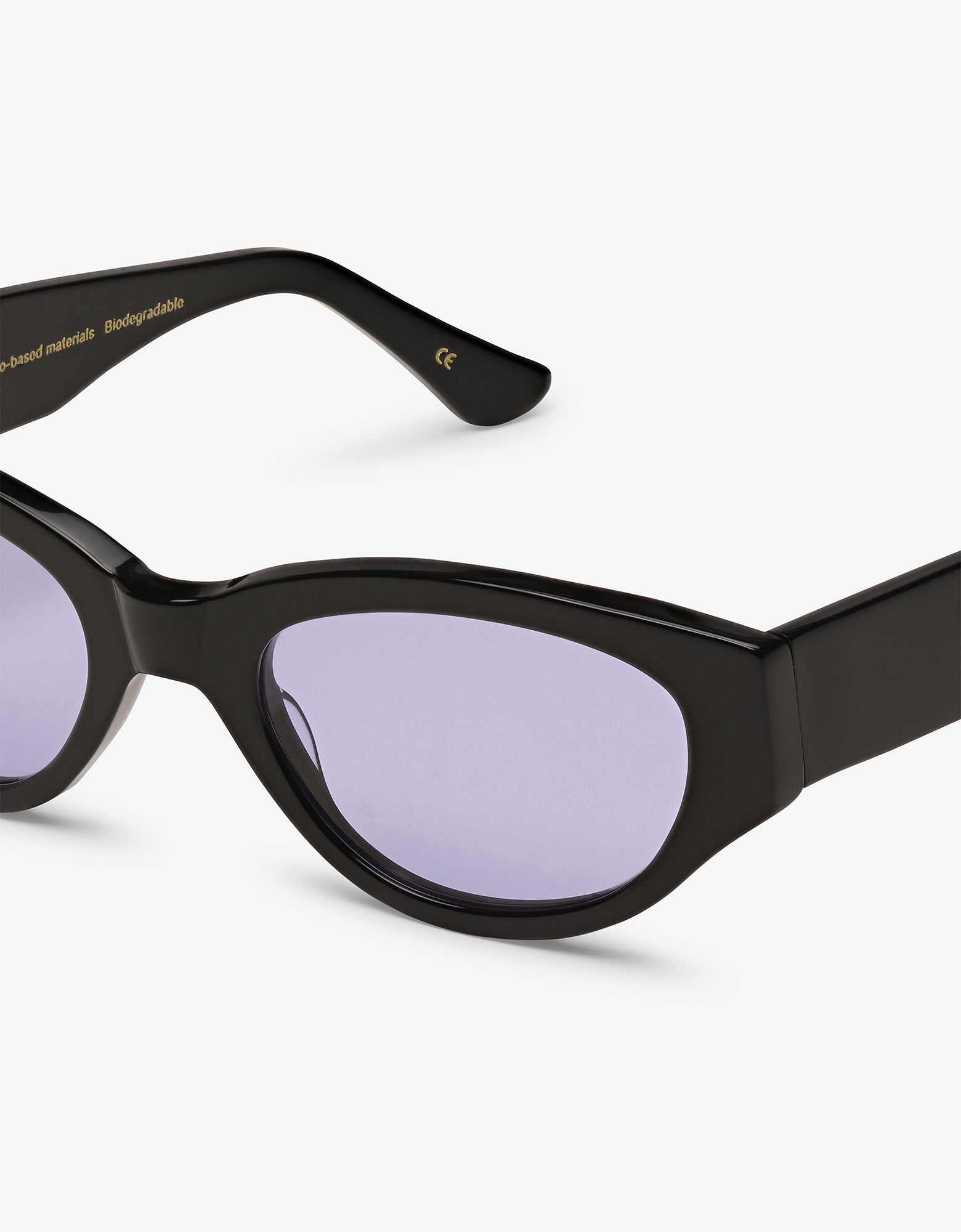Sunglass 16 - Deep Black Solid - Lavender