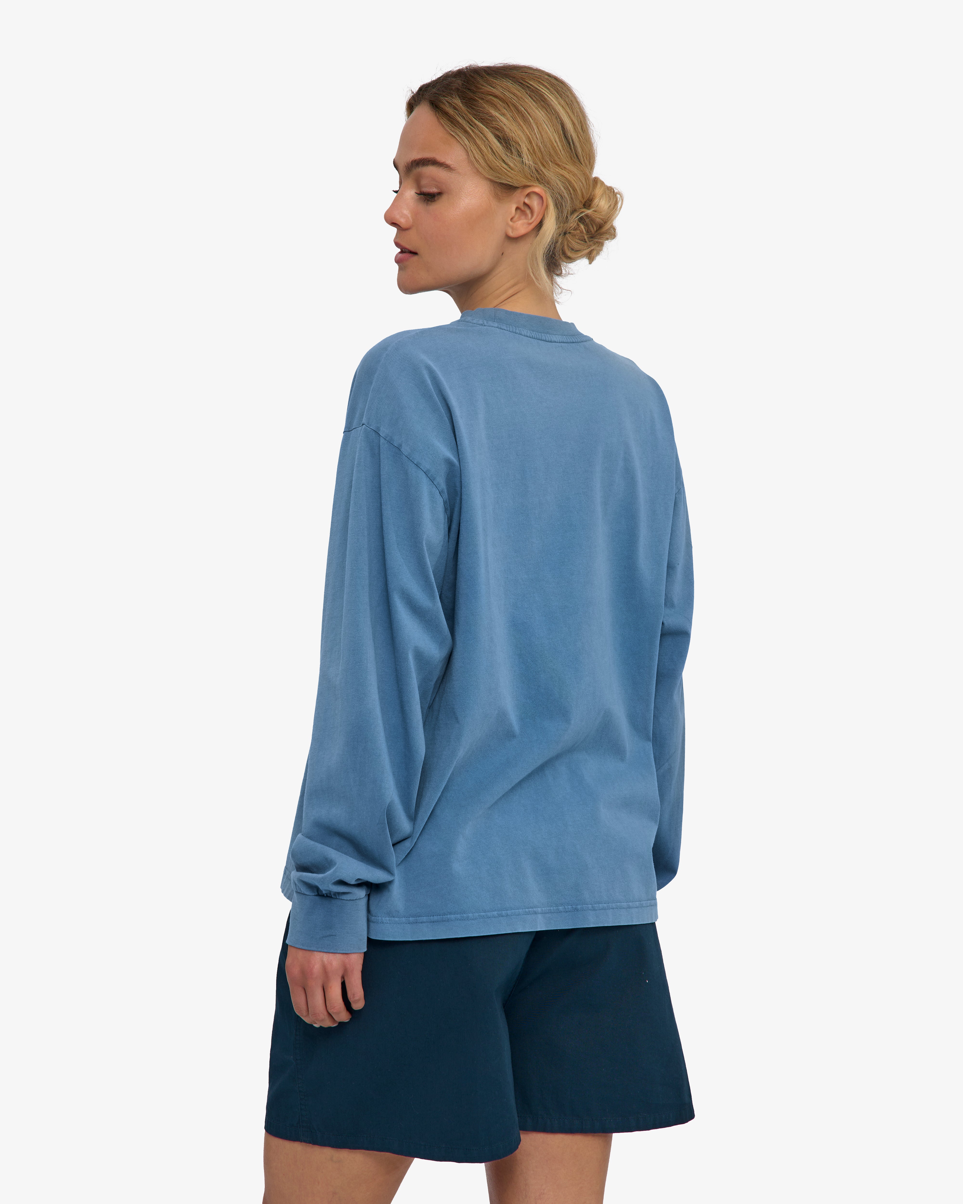 Oversized Organic LS T-Shirt - Faded Indigo