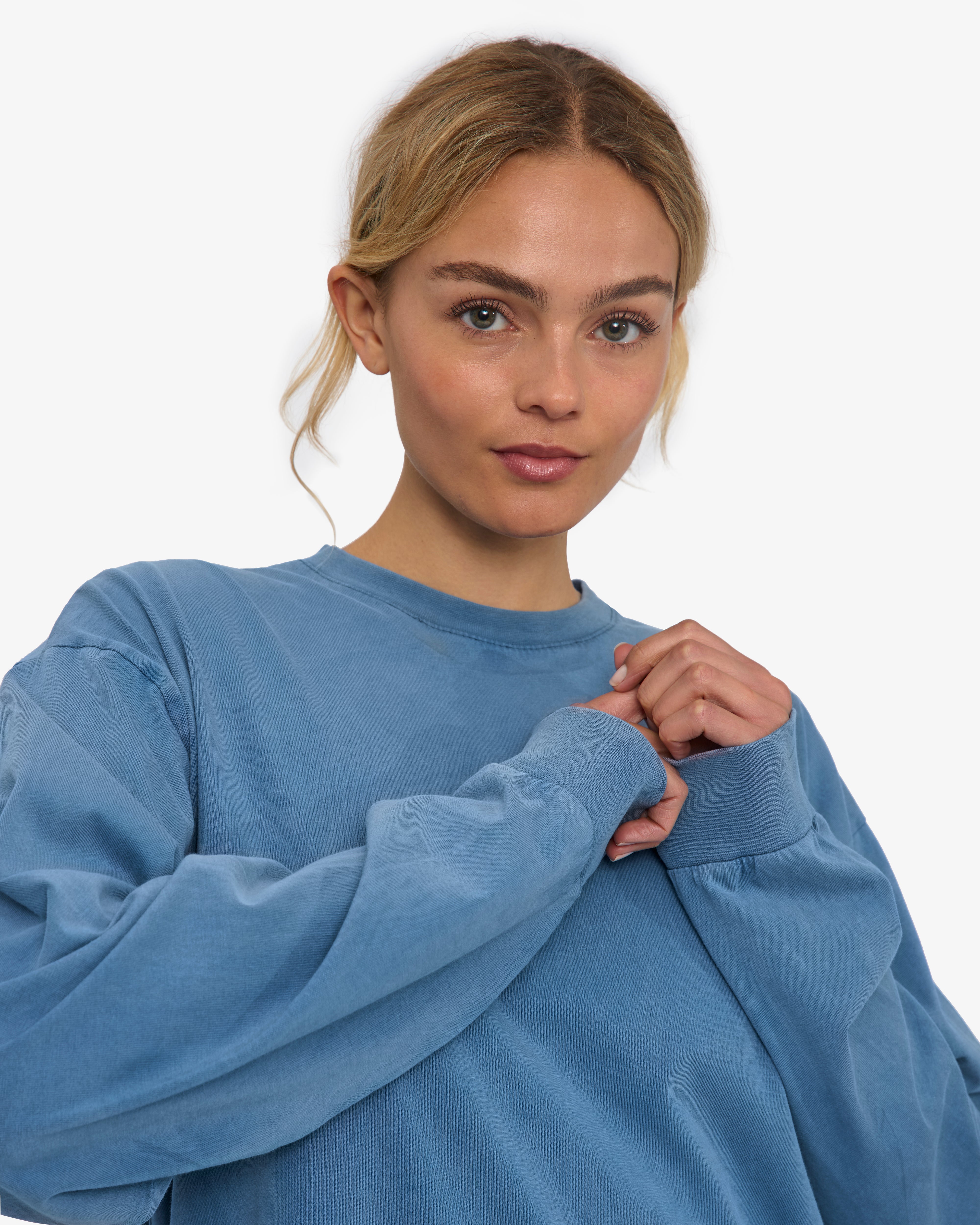 Oversized Organic LS T-Shirt - Faded Indigo