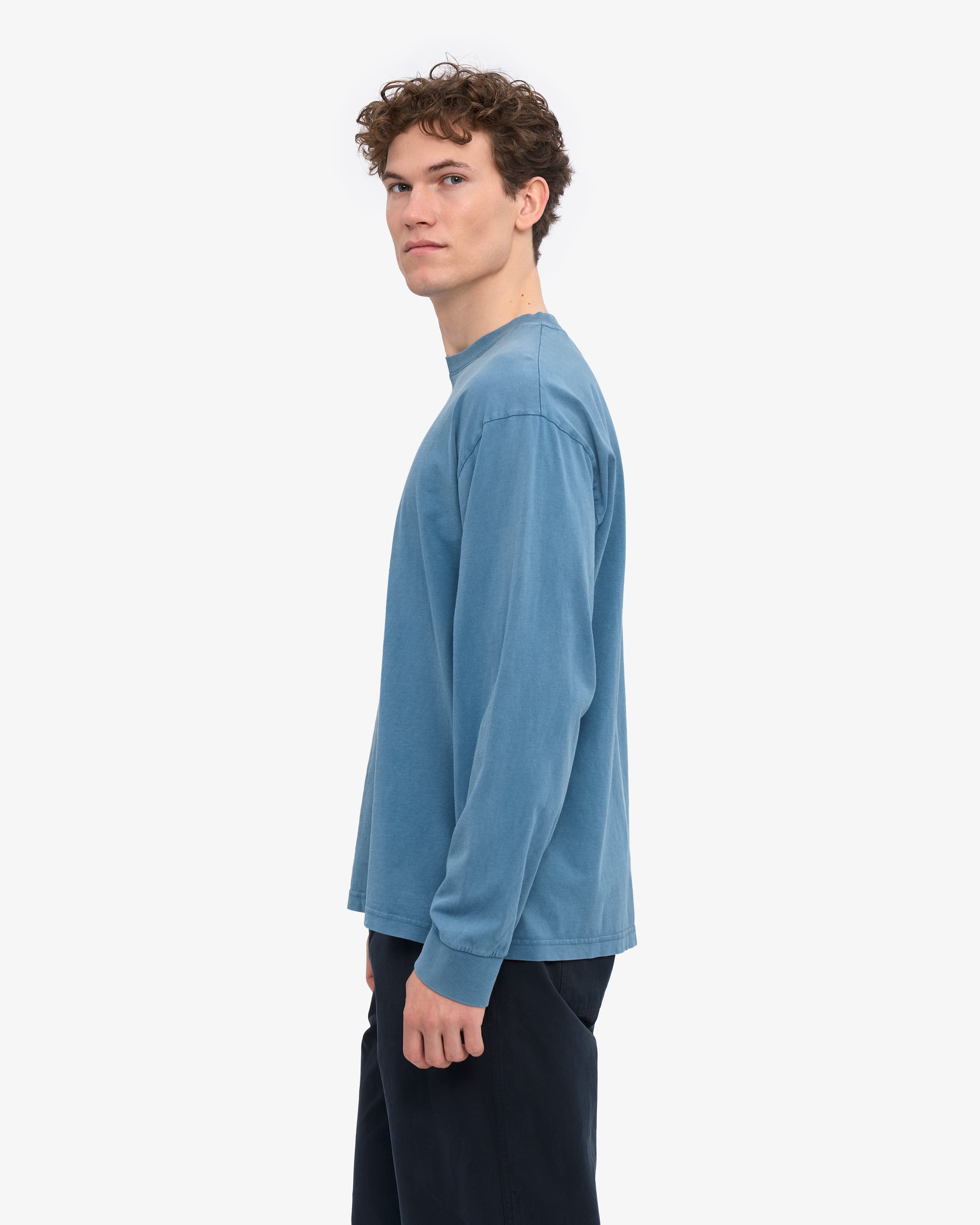 Oversized Organic LS T-Shirt - Faded Indigo