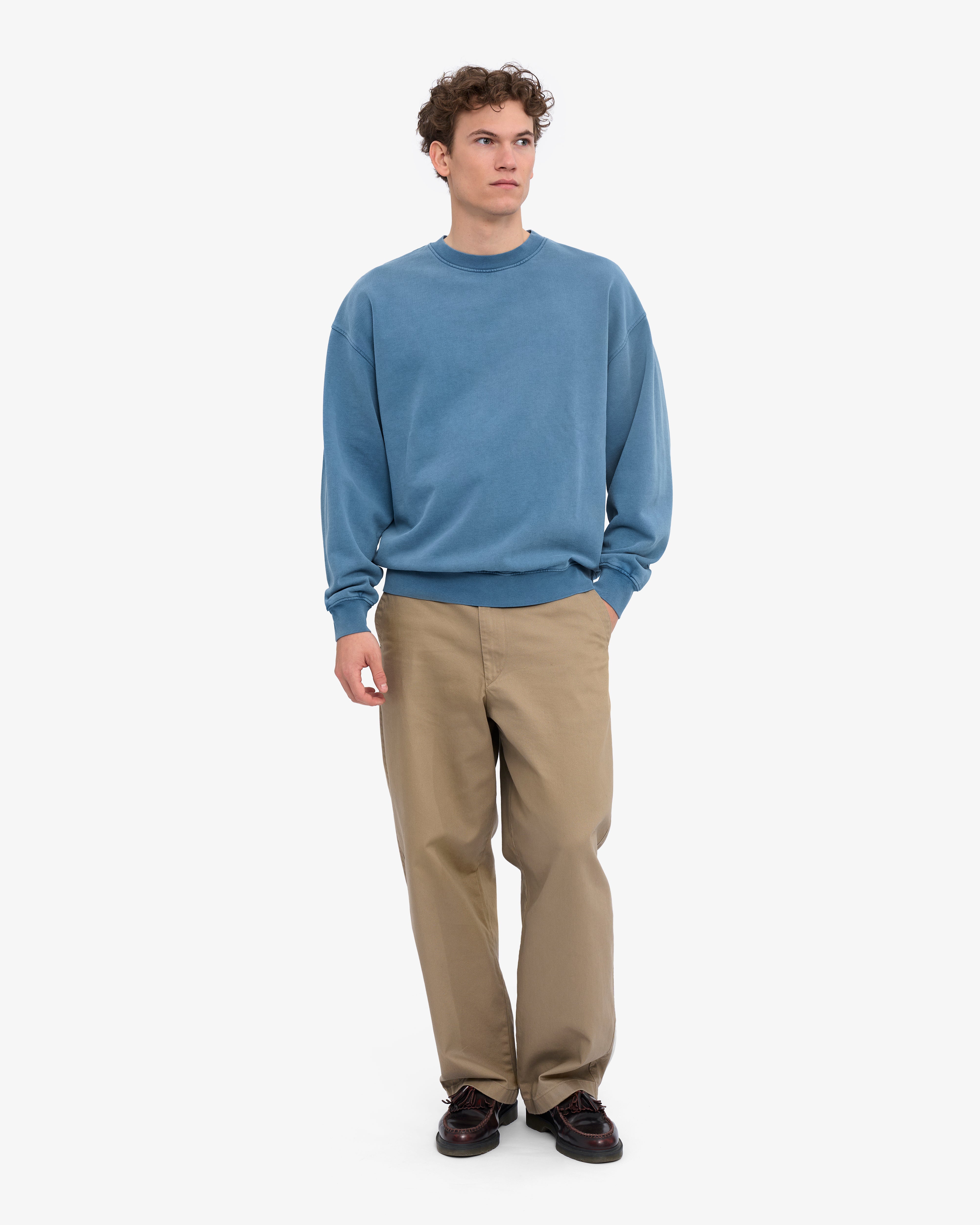 Organic Oversized Crew - Faded Indigo
