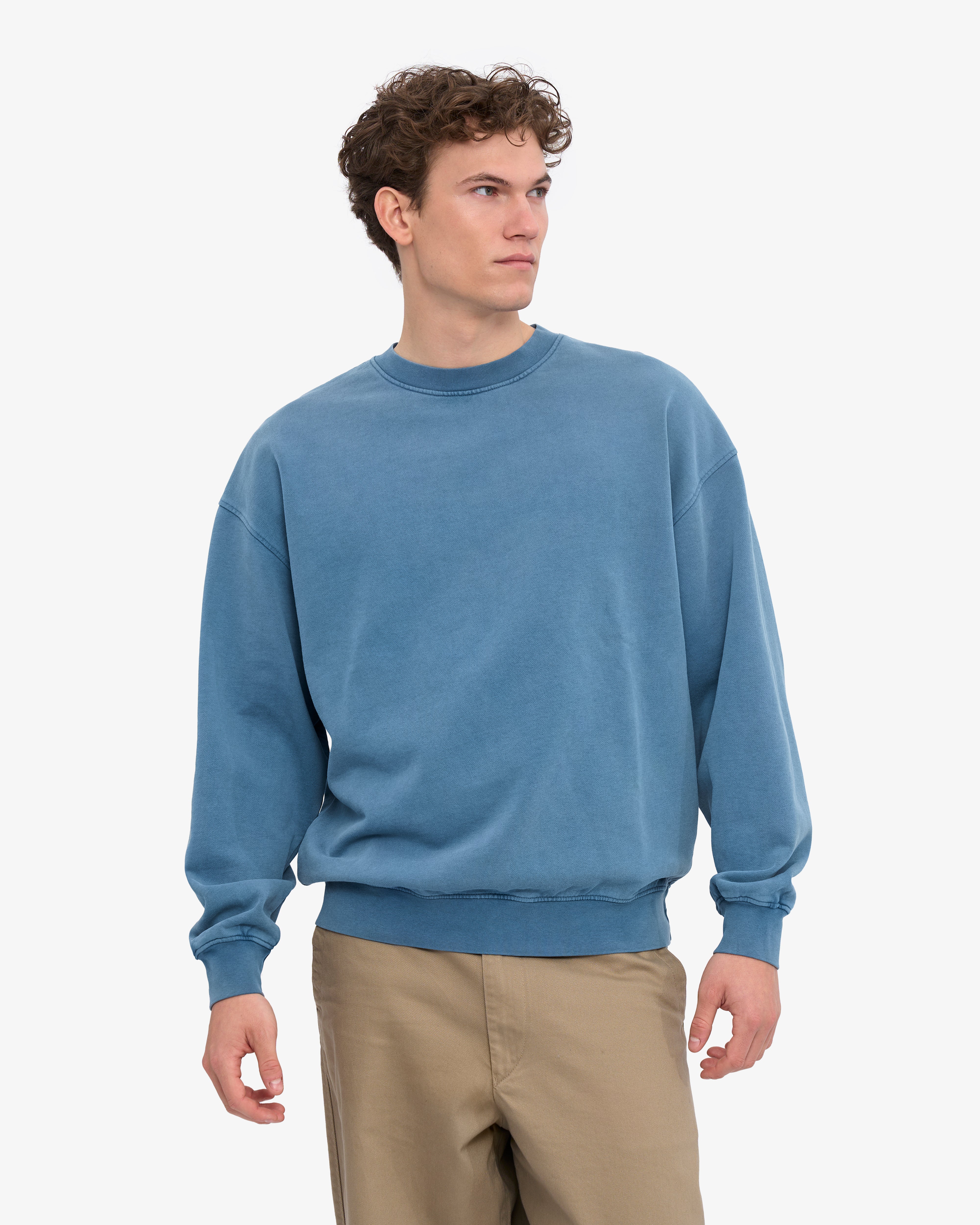 Organic Oversized Crew - Faded Indigo