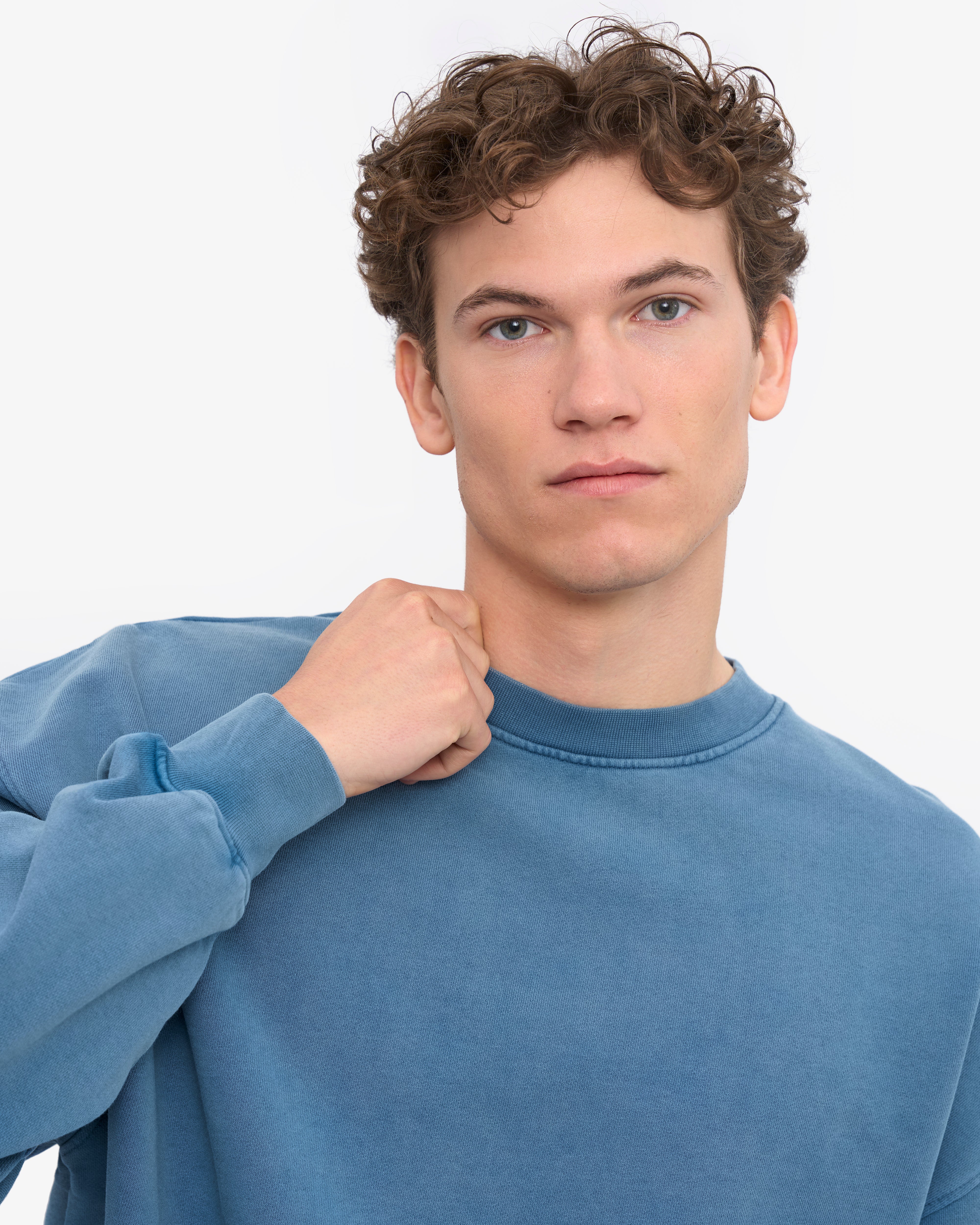 Organic Oversized Crew - Faded Indigo