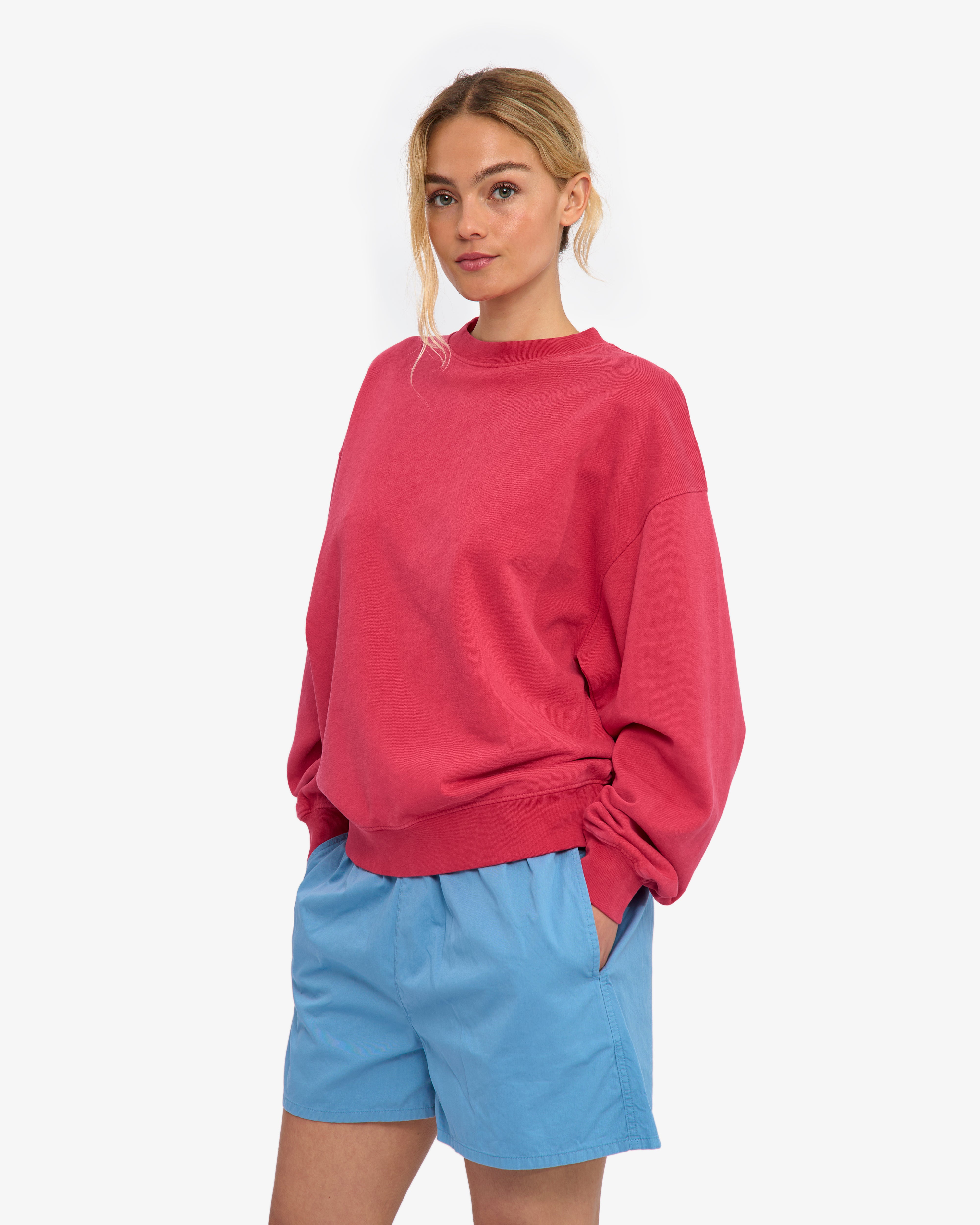 Organic Oversized Crew - Faded Red