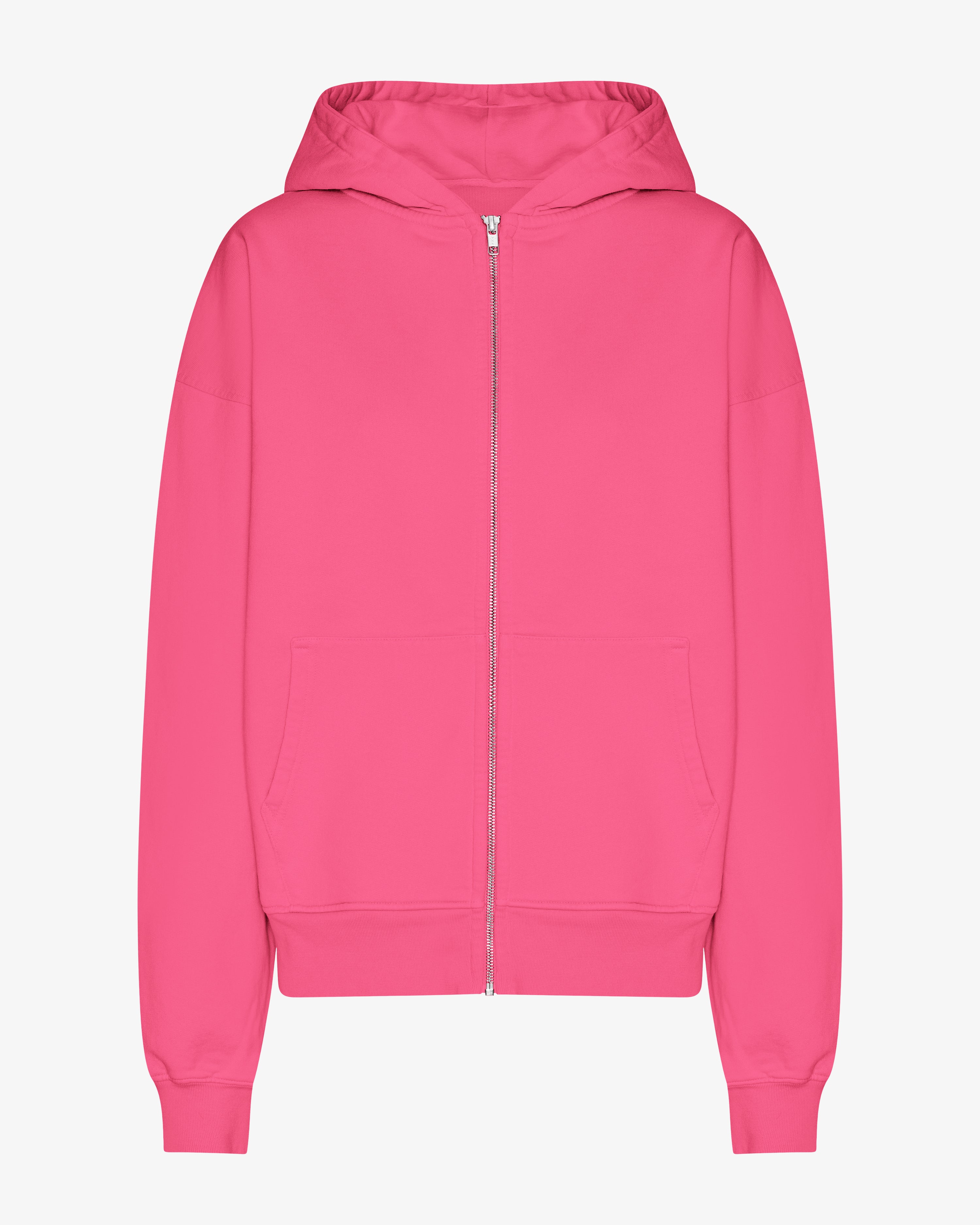 Organic Oversized Zip Hood - Bubblegum Pink