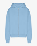 Organic Oversized Zip Hood - Seaside Blue